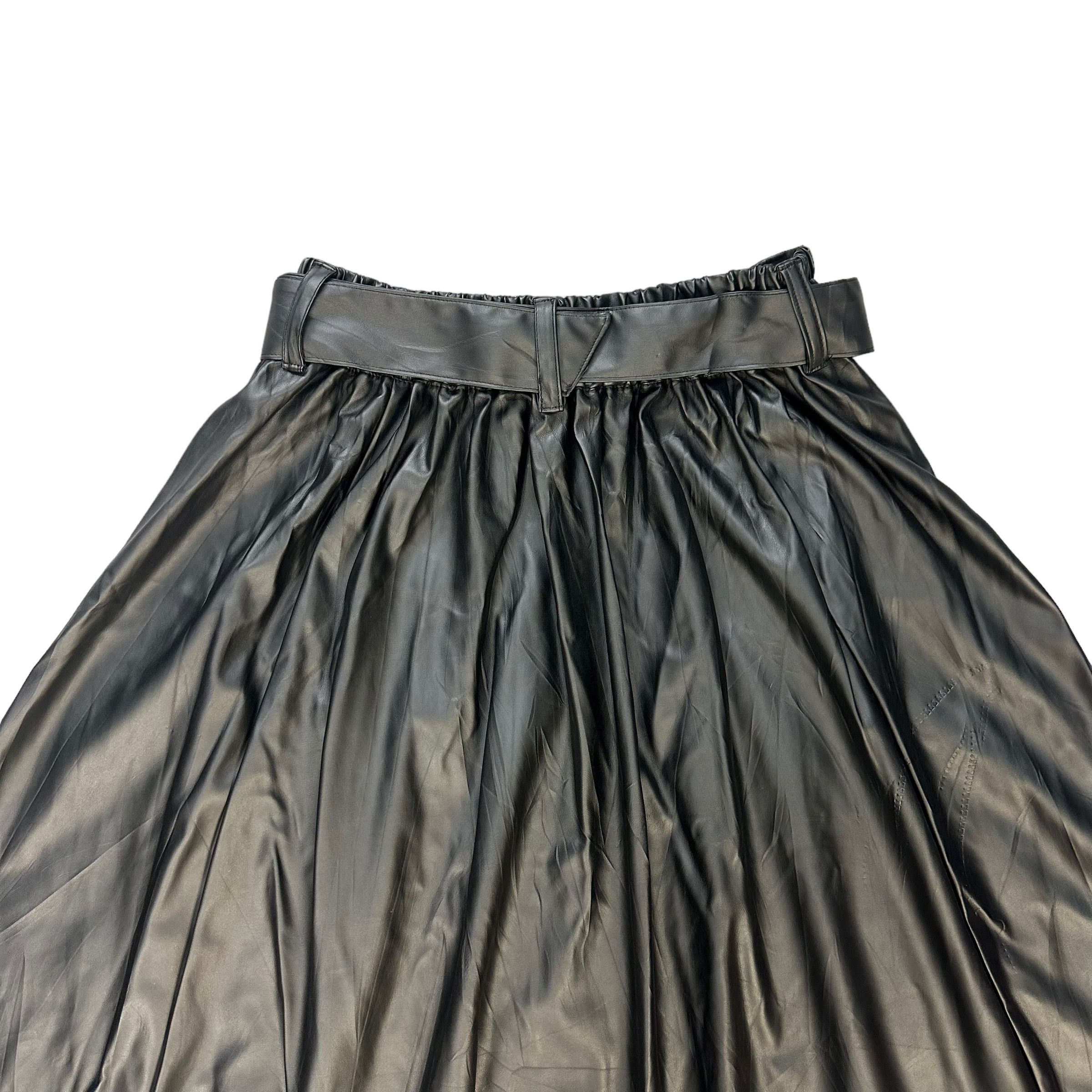 Japanese Brand HYBRID SYNTHETIC LEATHER DRAWSTRING SKIRTS #8081-201 Size 27" / US 4 / IT 40 - 7 Thumbnail