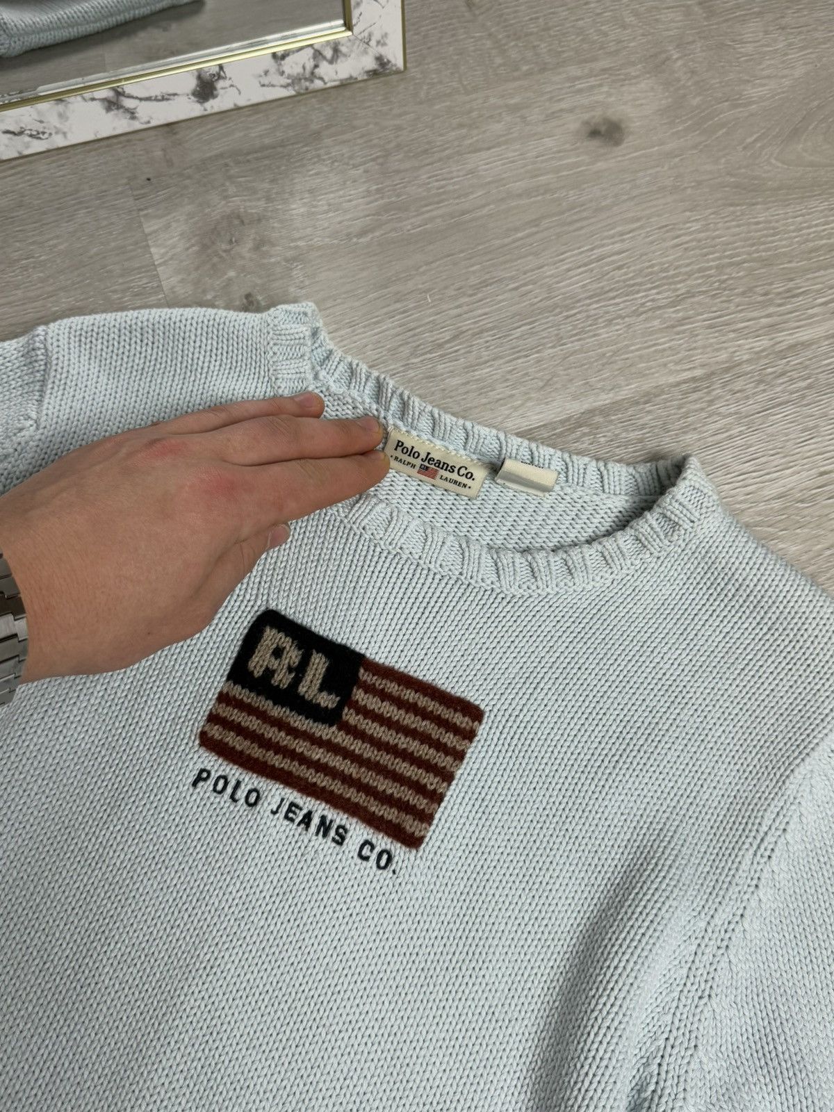 Polo Ralph Lauren × Ralph Lauren × Ralph Lauren Sport Ralph Lauren vintage polo amerykan flag USA sweater damski Size L / US 10 / IT 46 - 5 Thumbnail