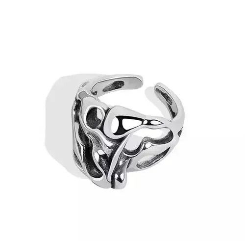Jewelry Abstract Hollow Ring in Silver, Men's