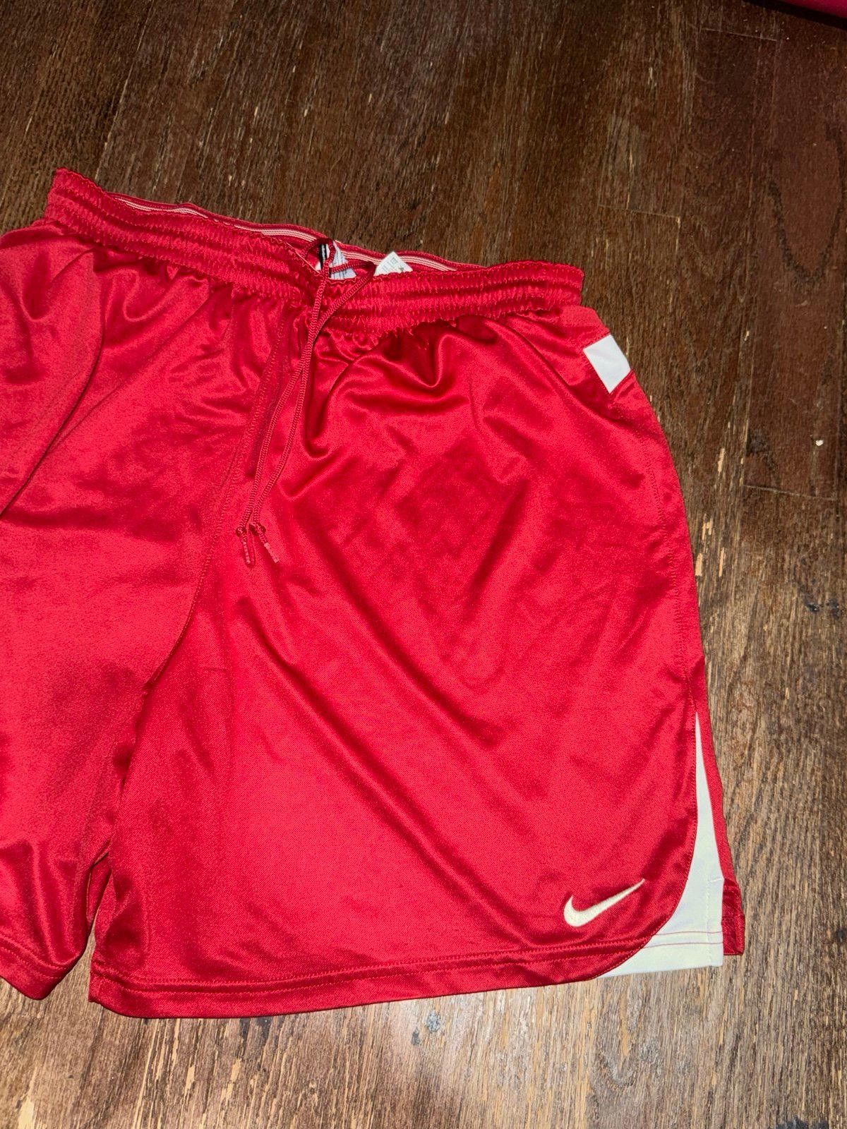 Nike Vintage 90s Nike Red/White Logo Shorts Rare Dri-Fit Sz XL Size US 36 / EU 52 - 3 Thumbnail