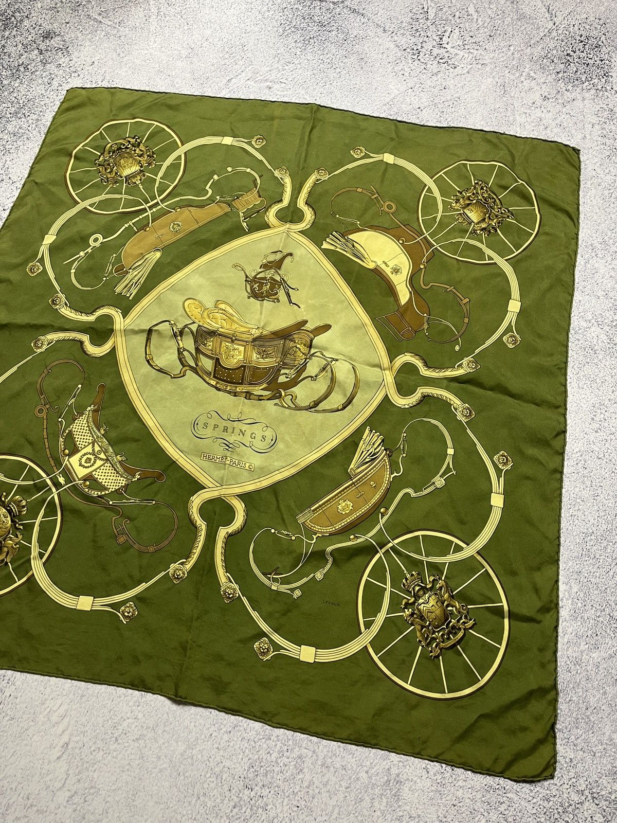 Hermes Vintage 90’s Hermes Springs Silk Scarf Philippe LeDoux Rare Size ONE SIZE - 3 Thumbnail
