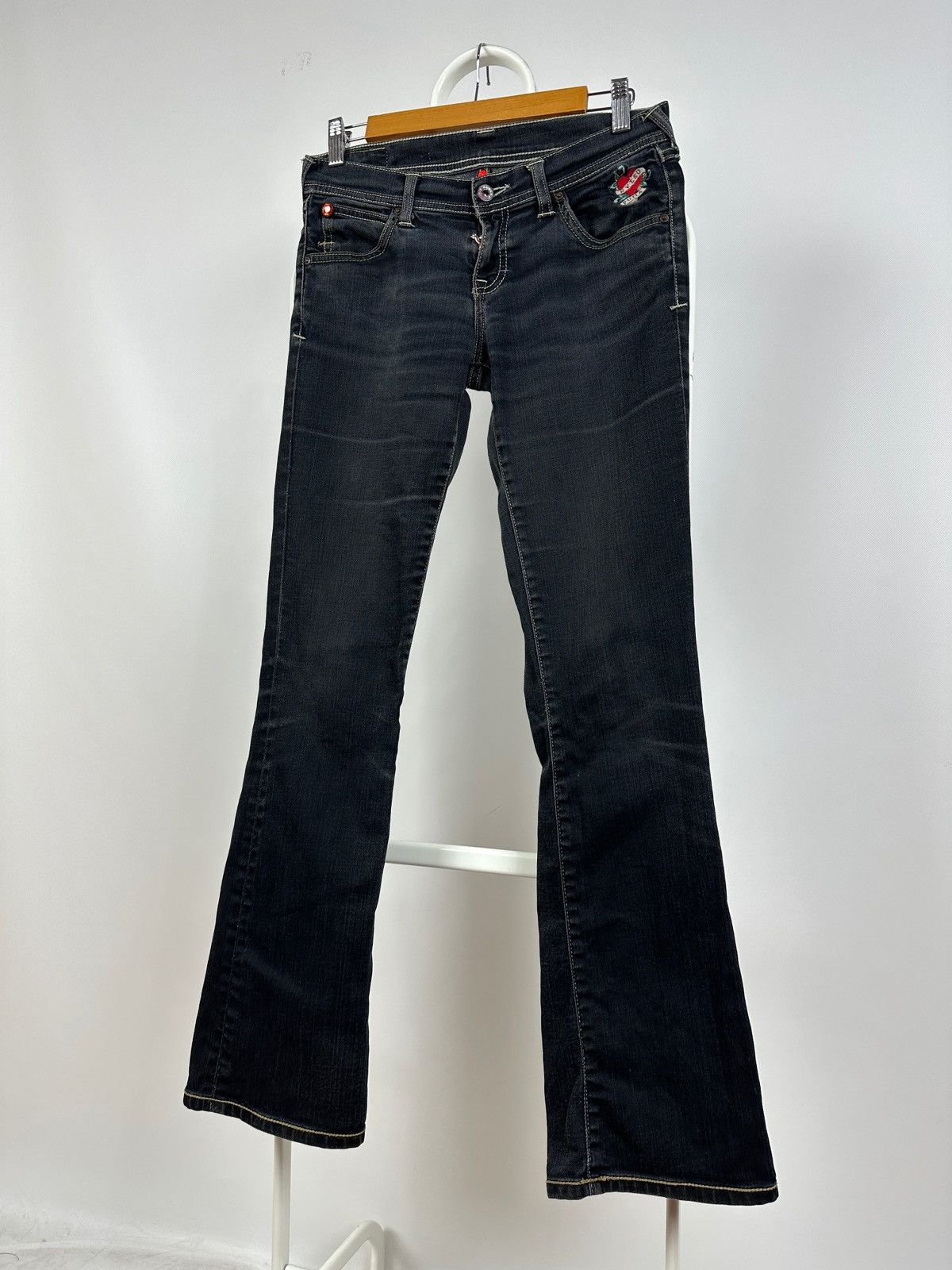 Evisu Vintage Evisu x Puma Y2K Flared Denim Jeans Pants Size 26" / US 2 / IT 38 - 12 Thumbnail