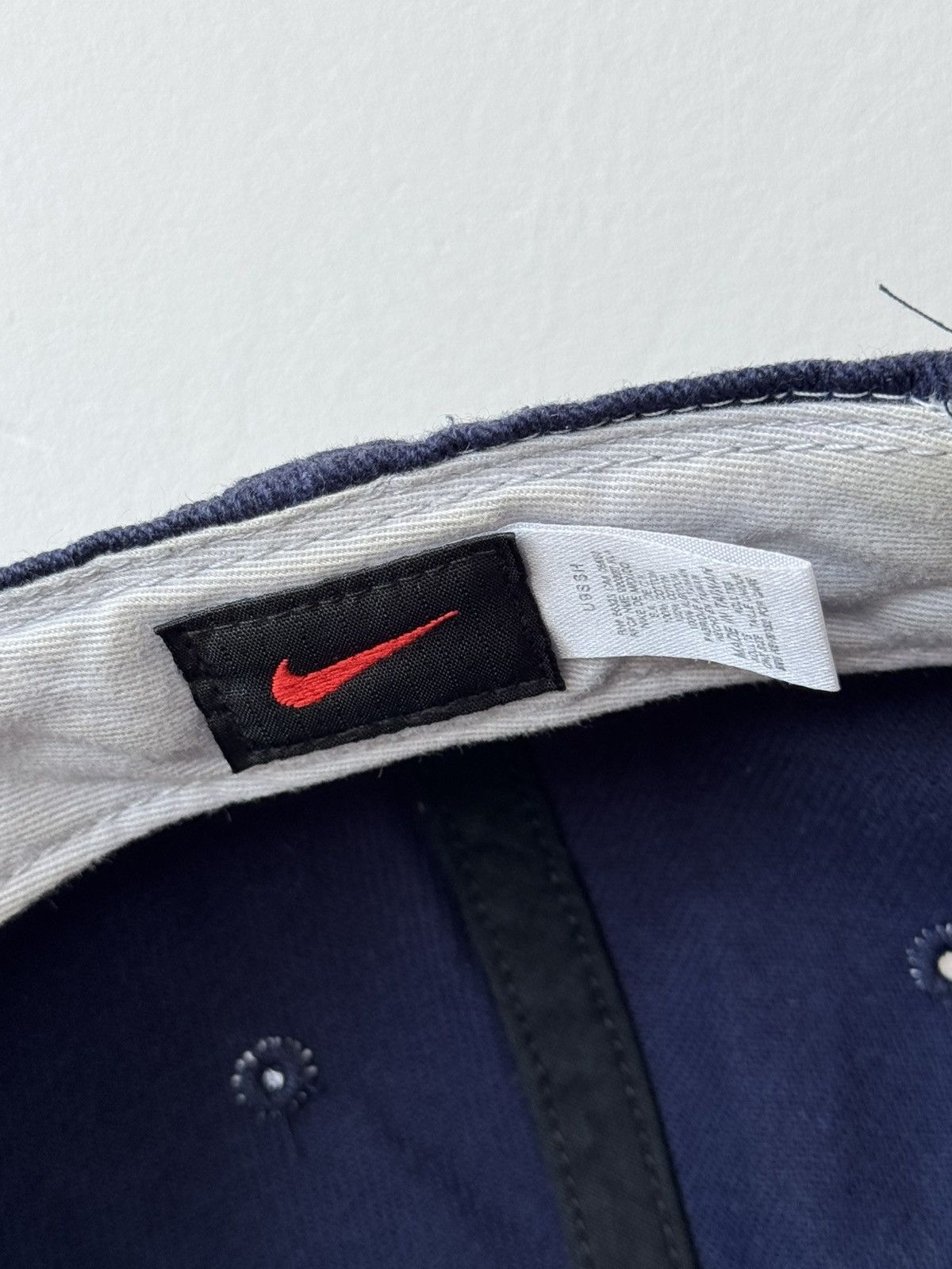 Nike × Vintage Vintage Nike Logo Cap Hat White/Blue Size ONE SIZE - 6 Thumbnail