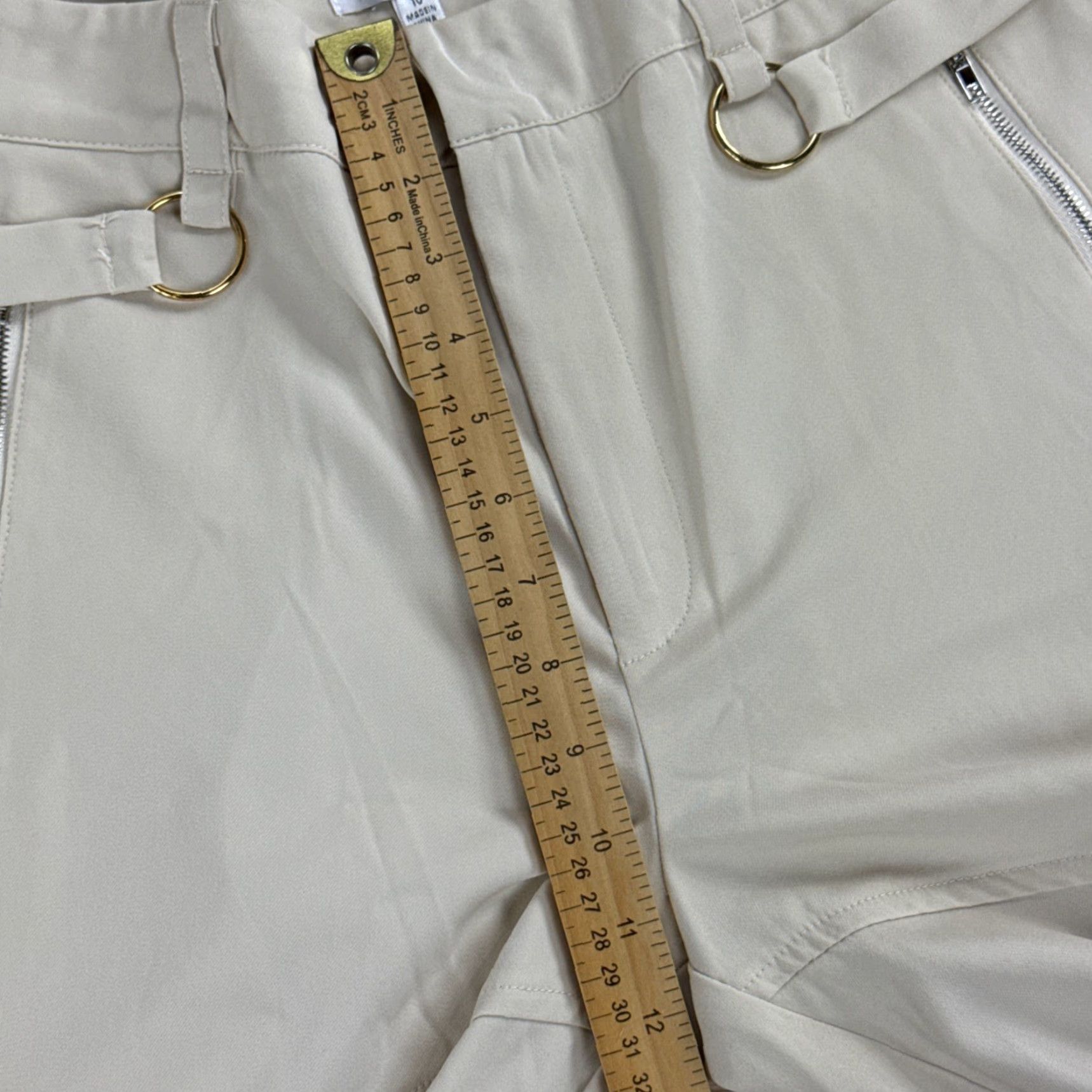 Vintage Shareen Collection High-Rire Cargo Wide Leg Pants Women size 10 Ivory Cargo Wide-Leg 10 Womens Size 32" / US 10 / IT 46 - 6 Thumbnail
