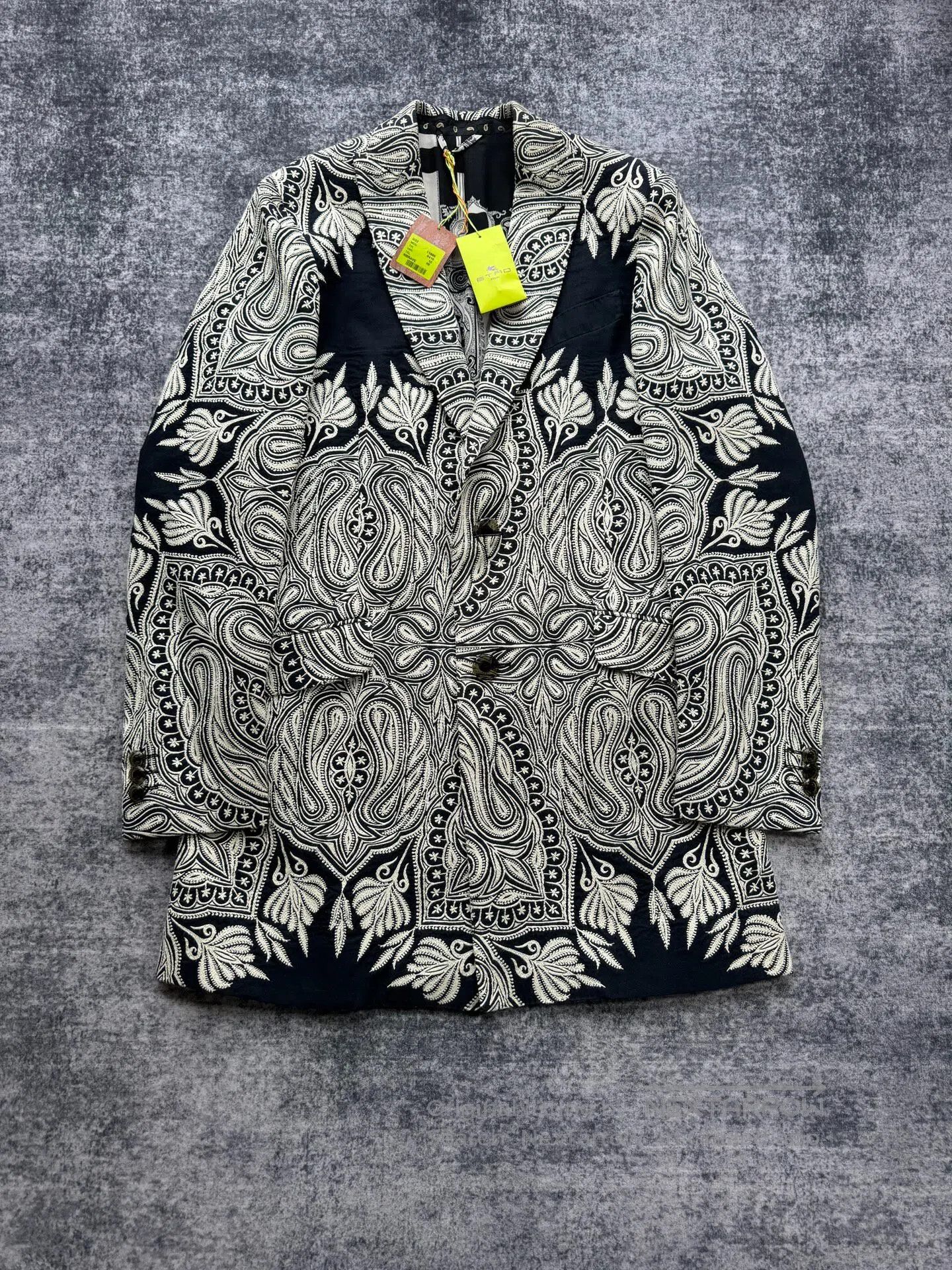 Etro ETRO Patterned Woven Silk-Lined Coat| Size XL / US 12-14 / IT 48-50 - 1 Thumbnail