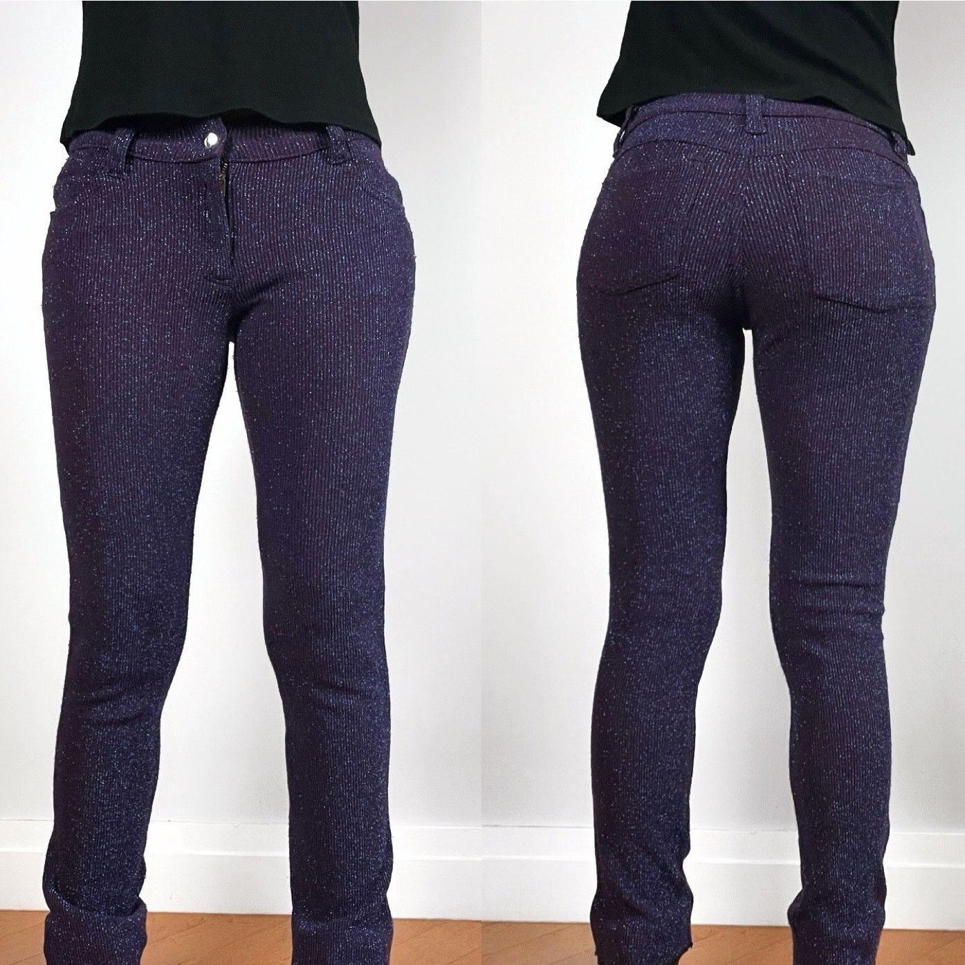 Vintage 90s Lip Service Sparkly Blue Pants Small Womens Goth