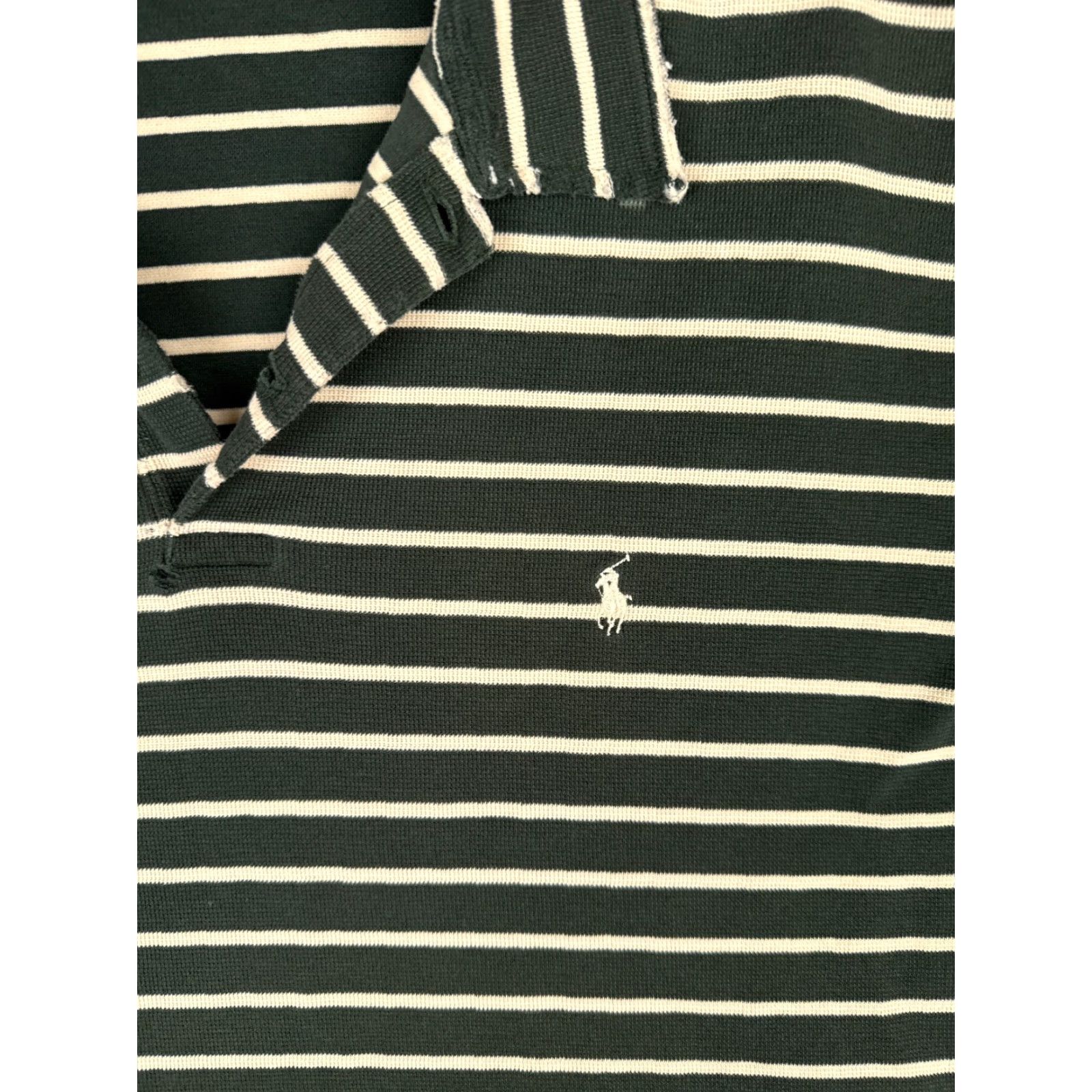Ralph Lauren VINTAGE Ralph Lauren Polo Shirt Men XL Green Stripe Cotton Golf Shirt Size US XL / EU 56 / 4 - 6 Thumbnail