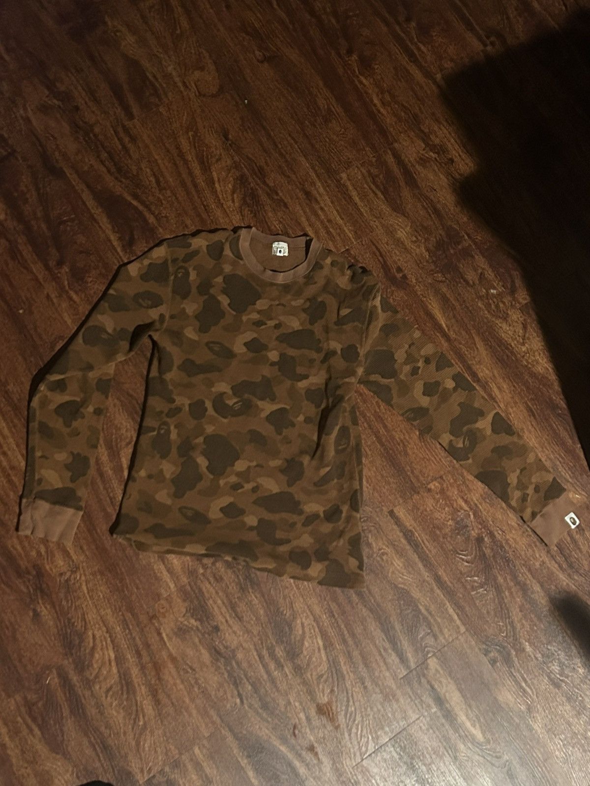 Bape Bathing ape camo brown bape thermal long sleeve t shirt Size US M / EU 48-50 / 2 - 3 Thumbnail