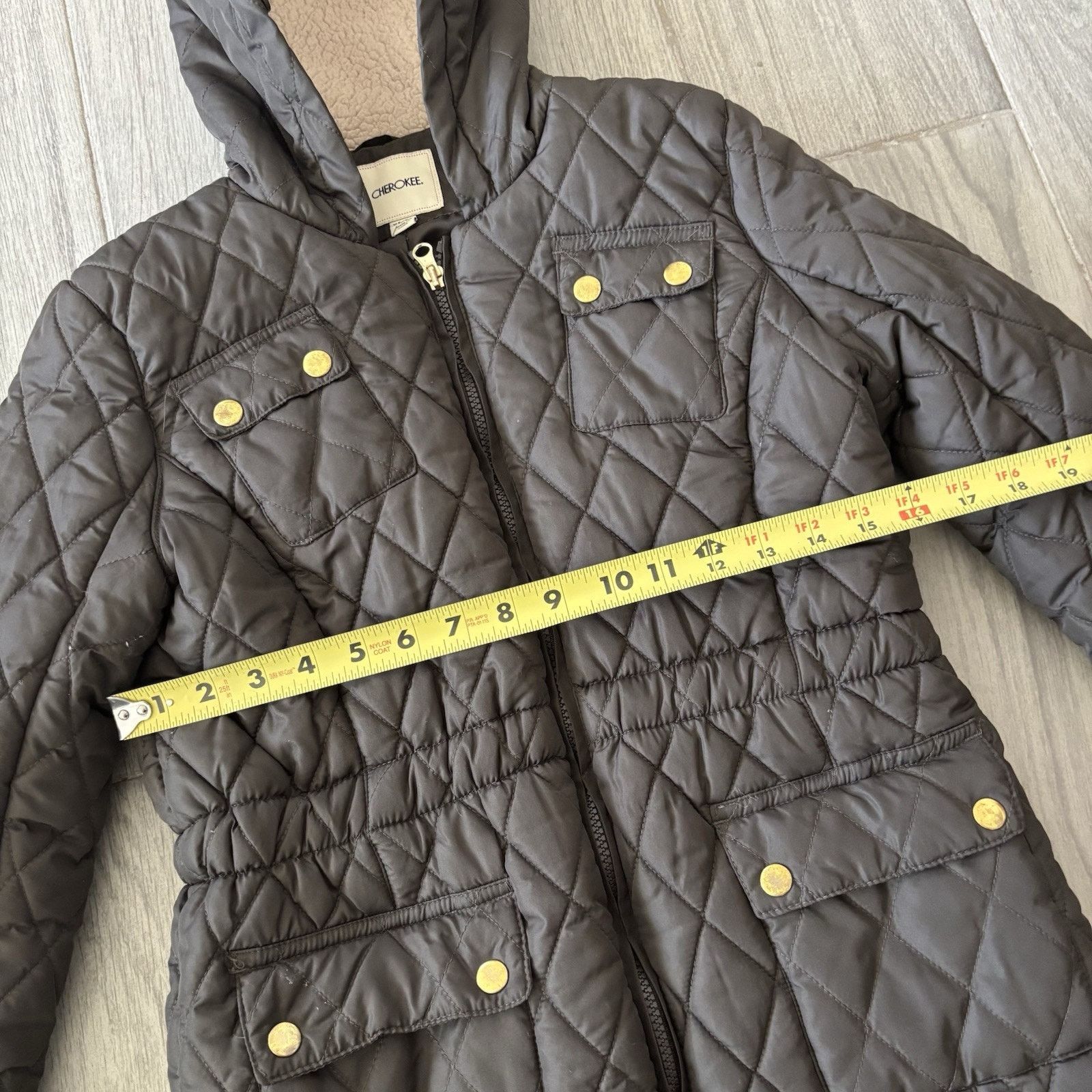 Cherokee Cherokee Quilted Hooded Jacket Full Zip Brown Women’s XL Size XL / US 12-14 / IT 48-50 - 7 Thumbnail