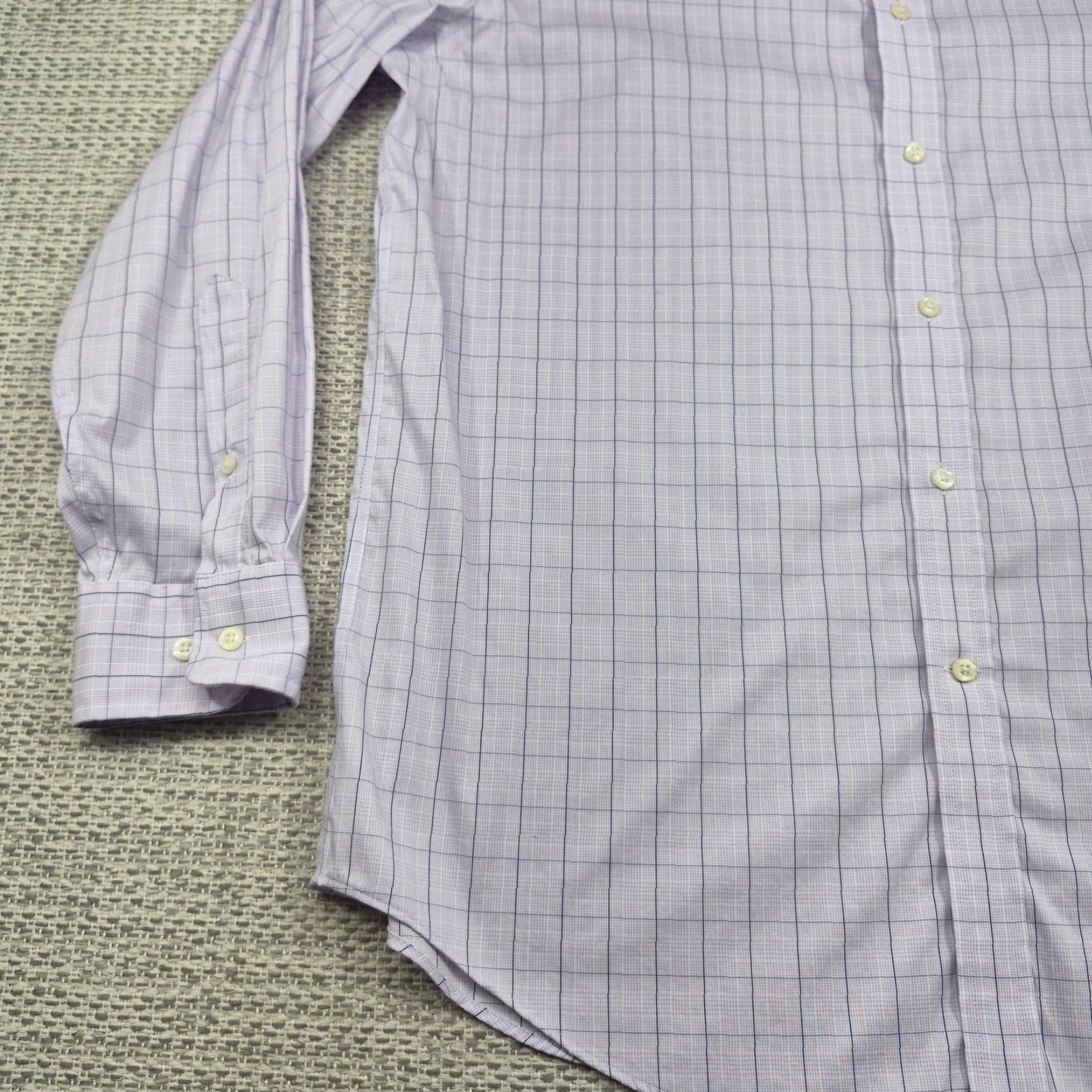 Ralph Lauren Lauren Ralph Lauren Shirt Mens 17 32/33 Purple Check Slim Fit Stretch Dress Shirt Size 46R - 3 Thumbnail