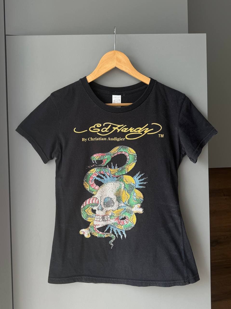 Ed Hardy × Vintage VINTAGE ED HARDY T-SHIRT TEE AUDIGIER SZ L Size XS / US 0-2 / IT 36-38 - 1 Thumbnail