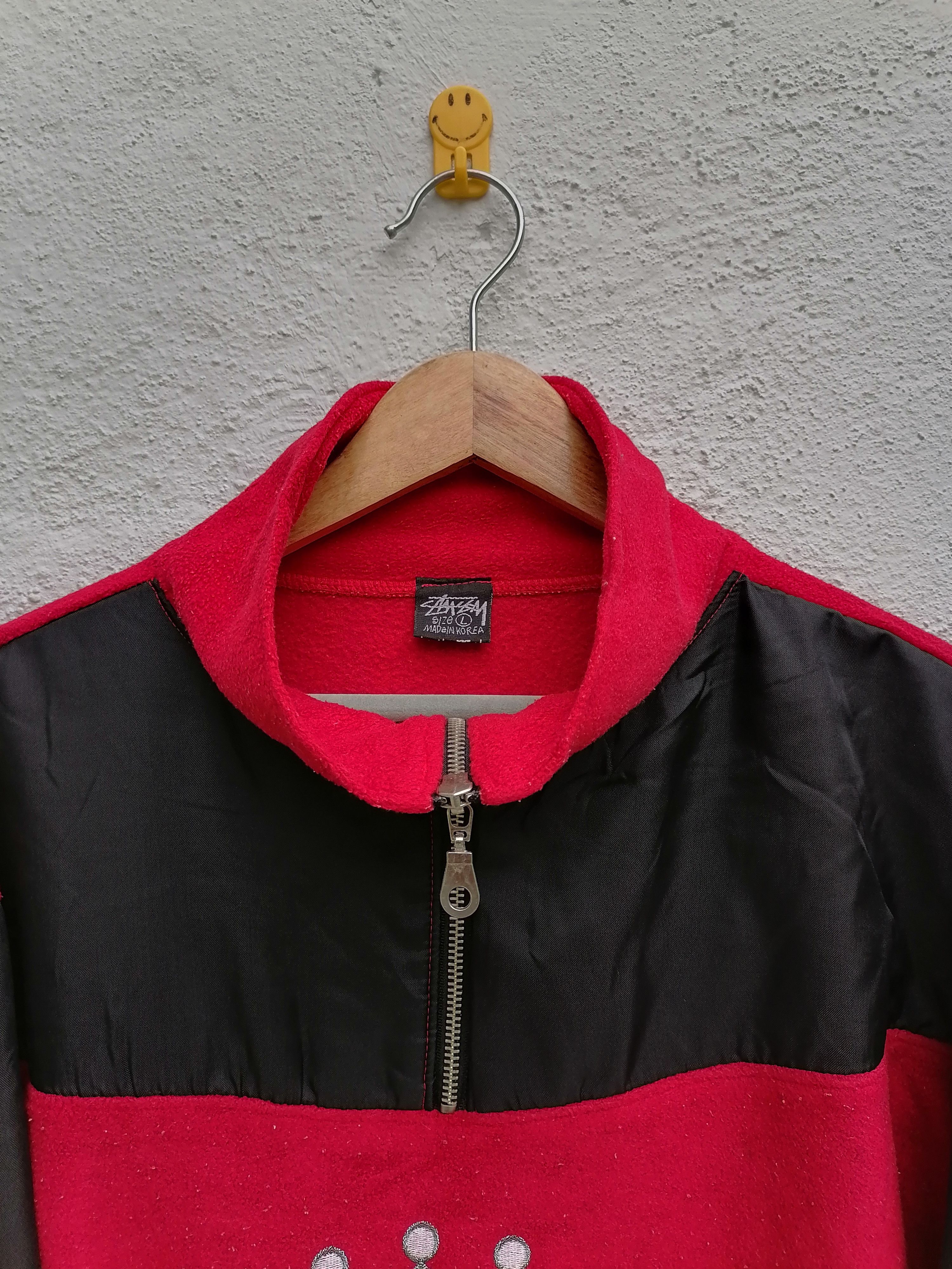 Stussy × Vintage Vintage Stussy Crown Logo Half Zipper Fleece Jacket Size US L / EU 52-54 / 3 - 3 Thumbnail