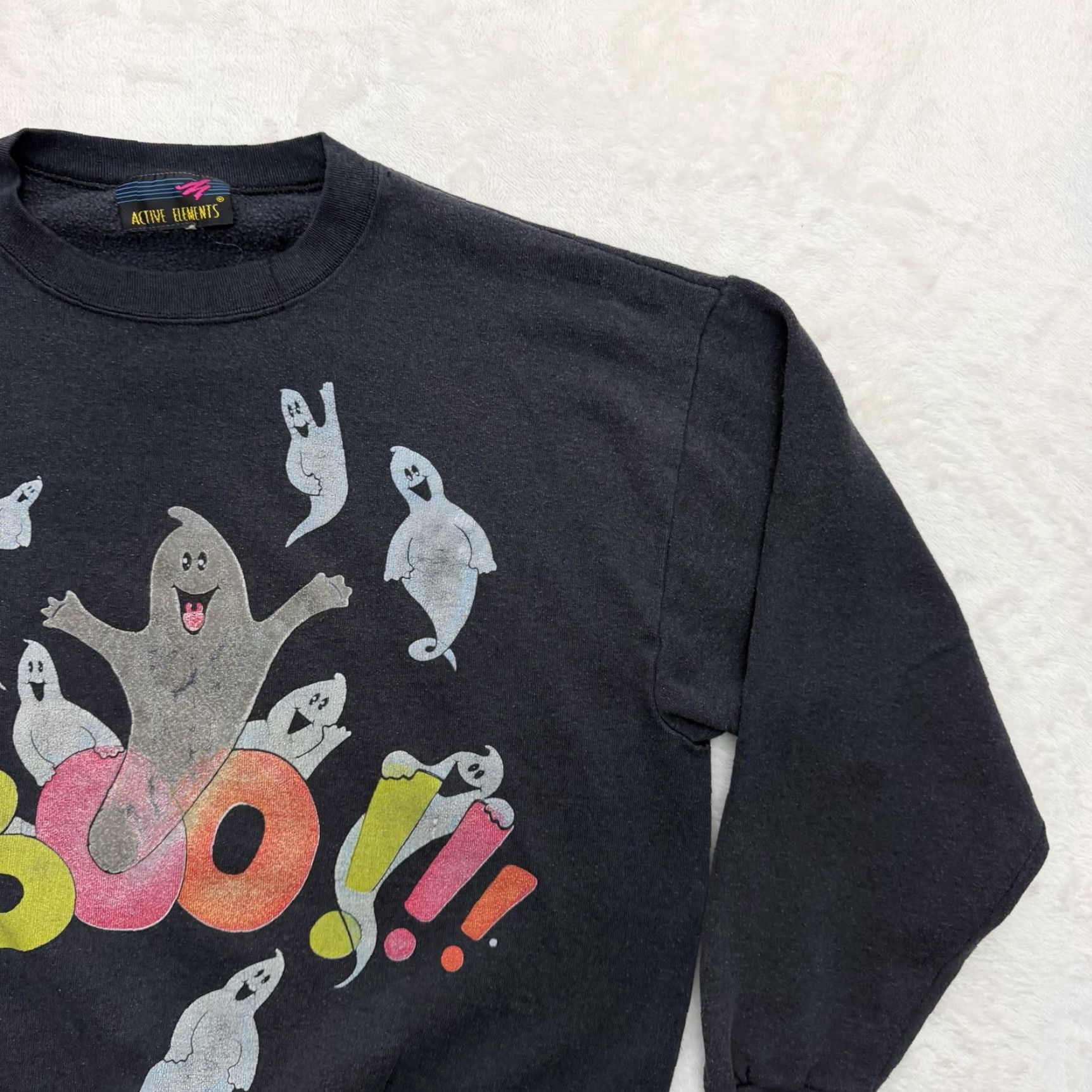 Vintage VINTAGE Active Elements Boo Ghost Sweatshirt Mens Large Halloween Graphic Fleece Size US L / EU 52-54 / 3 - 4 Thumbnail