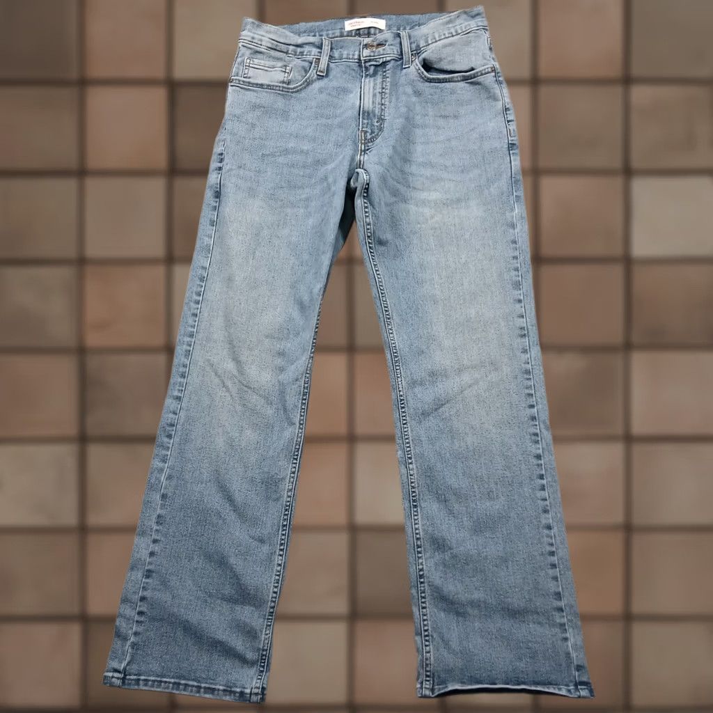 Vintage Levi Strauss Signature Jeans Men 30x32 Light Wash Denim Straight Relaxed Blue 5-Pocket Denim/Denim Button Zip Casual Pants Size US 30 / EU 46 - 1 Thumbnail