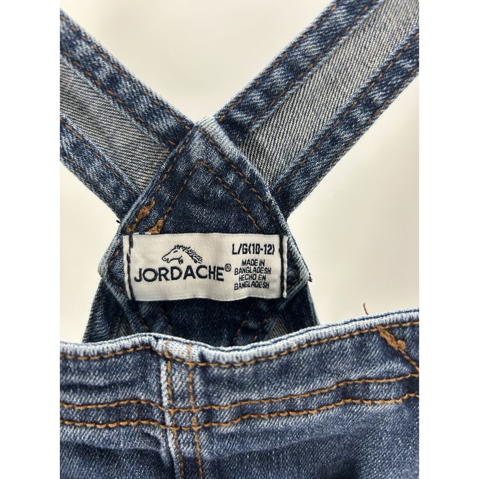 Jordache Jordache Girls 10 12 Blue Bib Overall Jeans Denim Y2K Boho. Size L / US 10 / IT 46 - 2 Thumbnail
