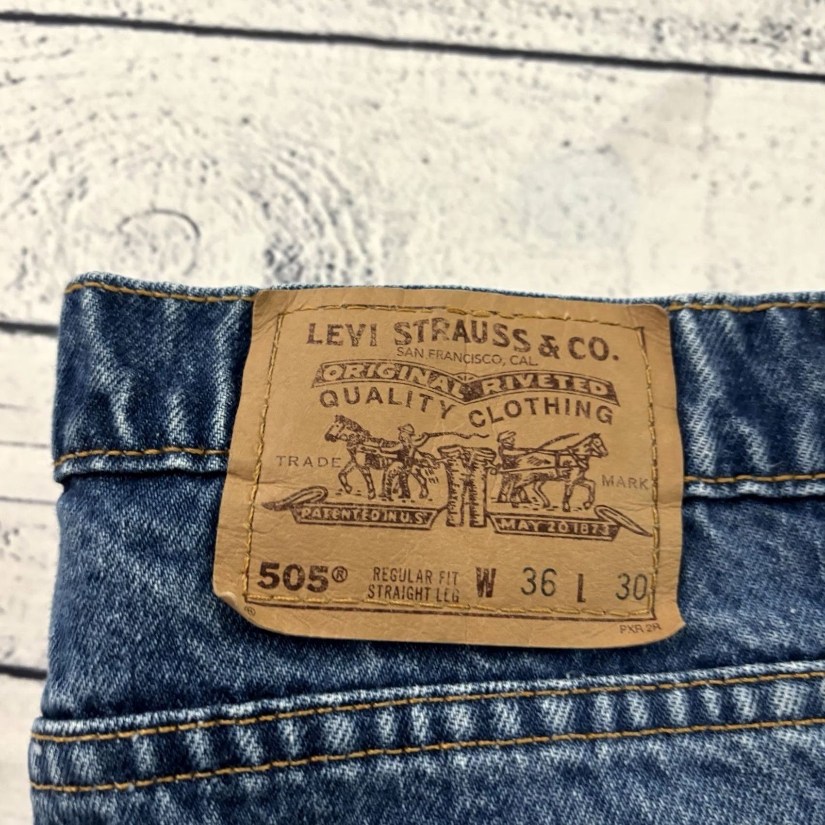 Levi's VINTAGE Levi's 505 Orange Tab Straight Jeans Denim Blue 36x30 Mens Regular 90s Size US 36 / EU 52 - 3 Thumbnail