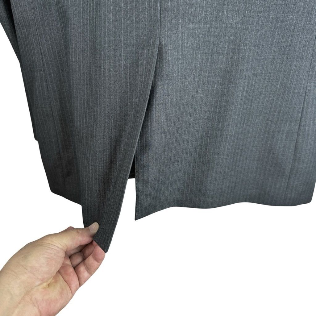 Perry Ellis PERRY ELLIS Men's Grey Pin Striped SUIT JACKET 42 Regular Size 42R - 9 Thumbnail