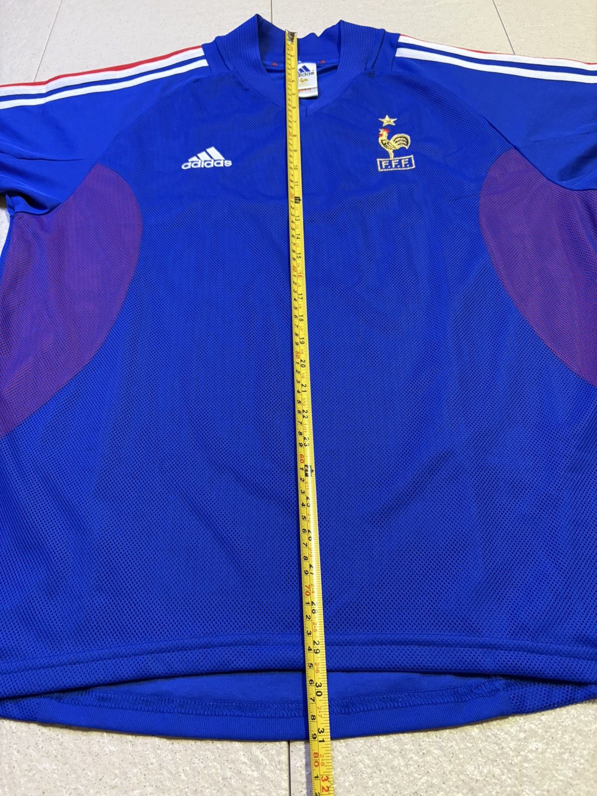 Adidas Vintage 2002-2004 Adidas France Home Football Soccer Jersey Size US L / EU 52-54 / 3 - 15 Thumbnail