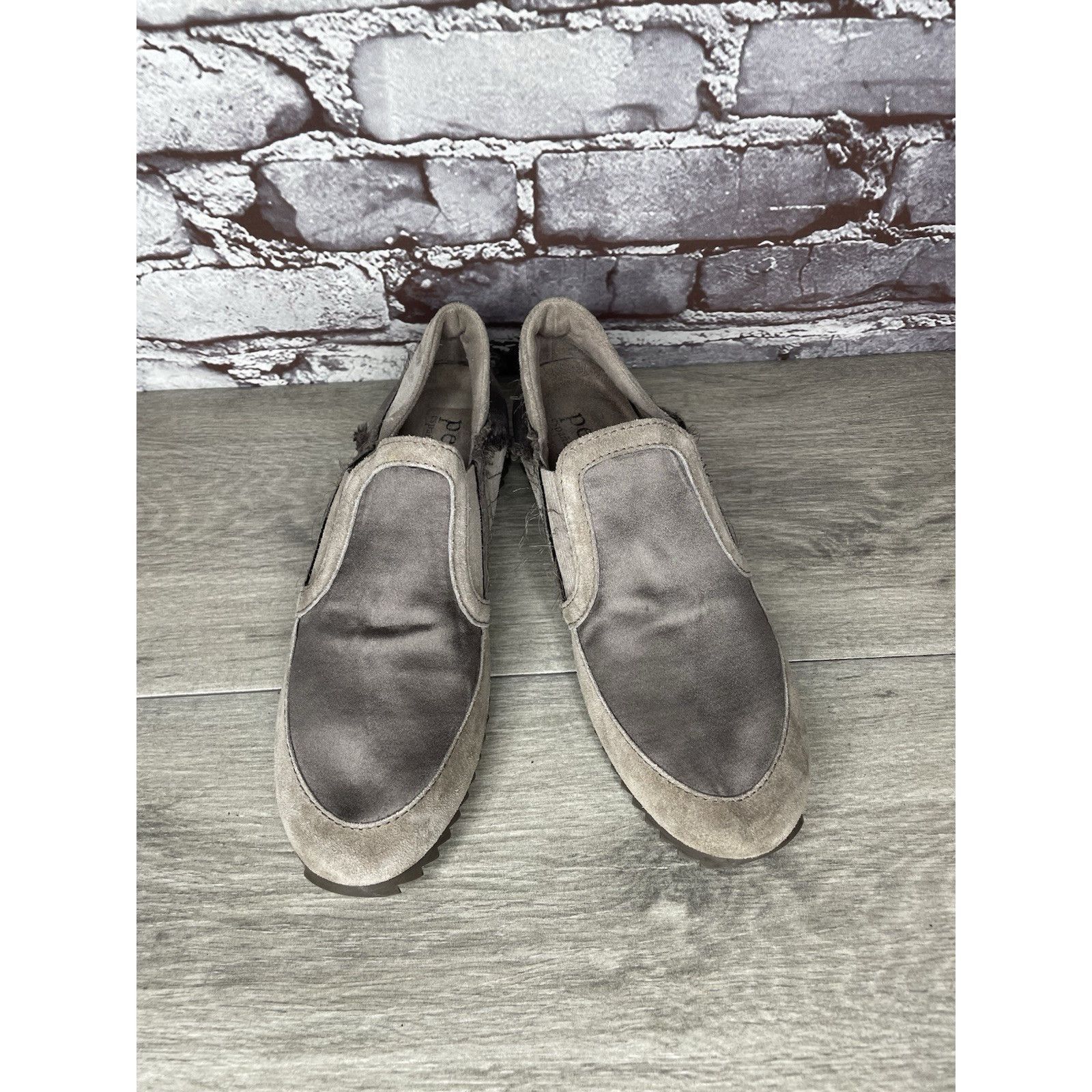 Pedro Garcia Pedro Garcia Silver Satin Gray Suede Lace Up Sneakers Women Size US 6.5 / IT 36.5 - 10 Thumbnail