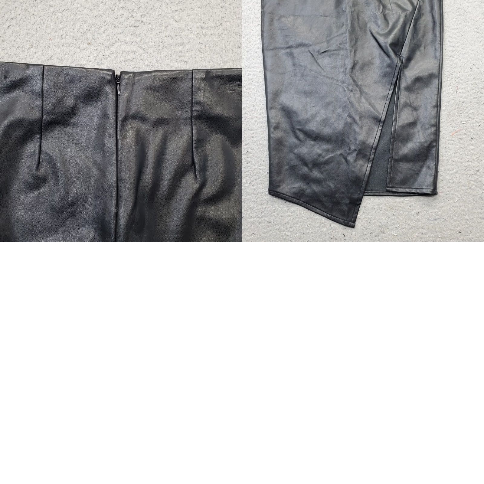 Vintage Romeo & Juliet Couture Pencil Skirt Womens Size S Black Asymmetric Wrap Back Zip Size 28" / US 6 / IT 42 - 8 Thumbnail