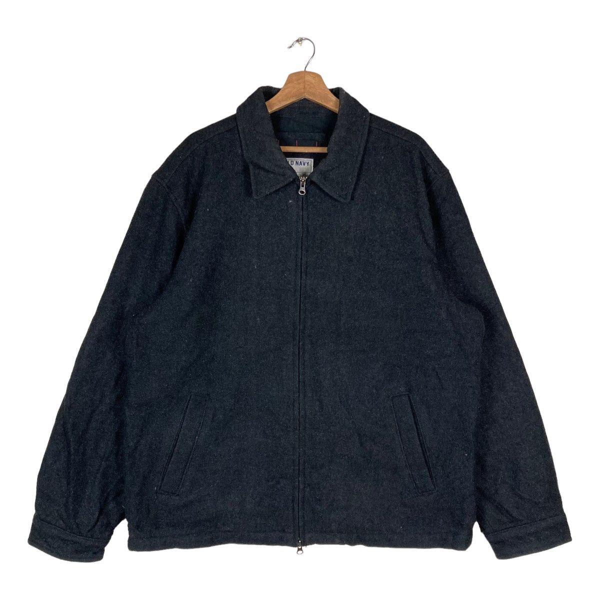 Old Navy Vintage Old Navy Plain Full Zipper Wool Jacket Size US XL / EU 56 / 4 - 1 Thumbnail