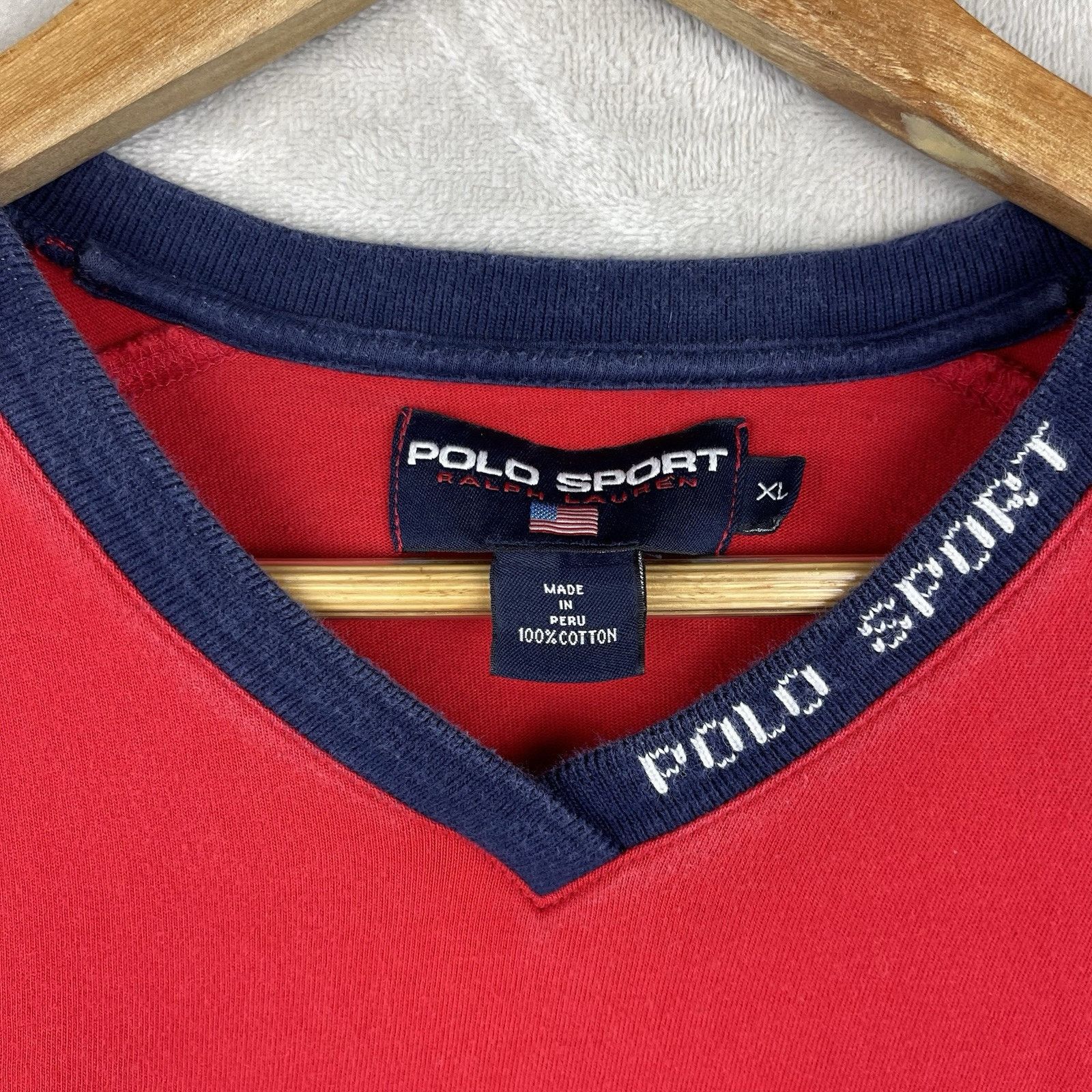 Ralph Lauren 90s Polo Sport Ralph Lauren Mens XL T Shirt Logo Collar Peru Size US XL / EU 56 / 4 - 2 Thumbnail