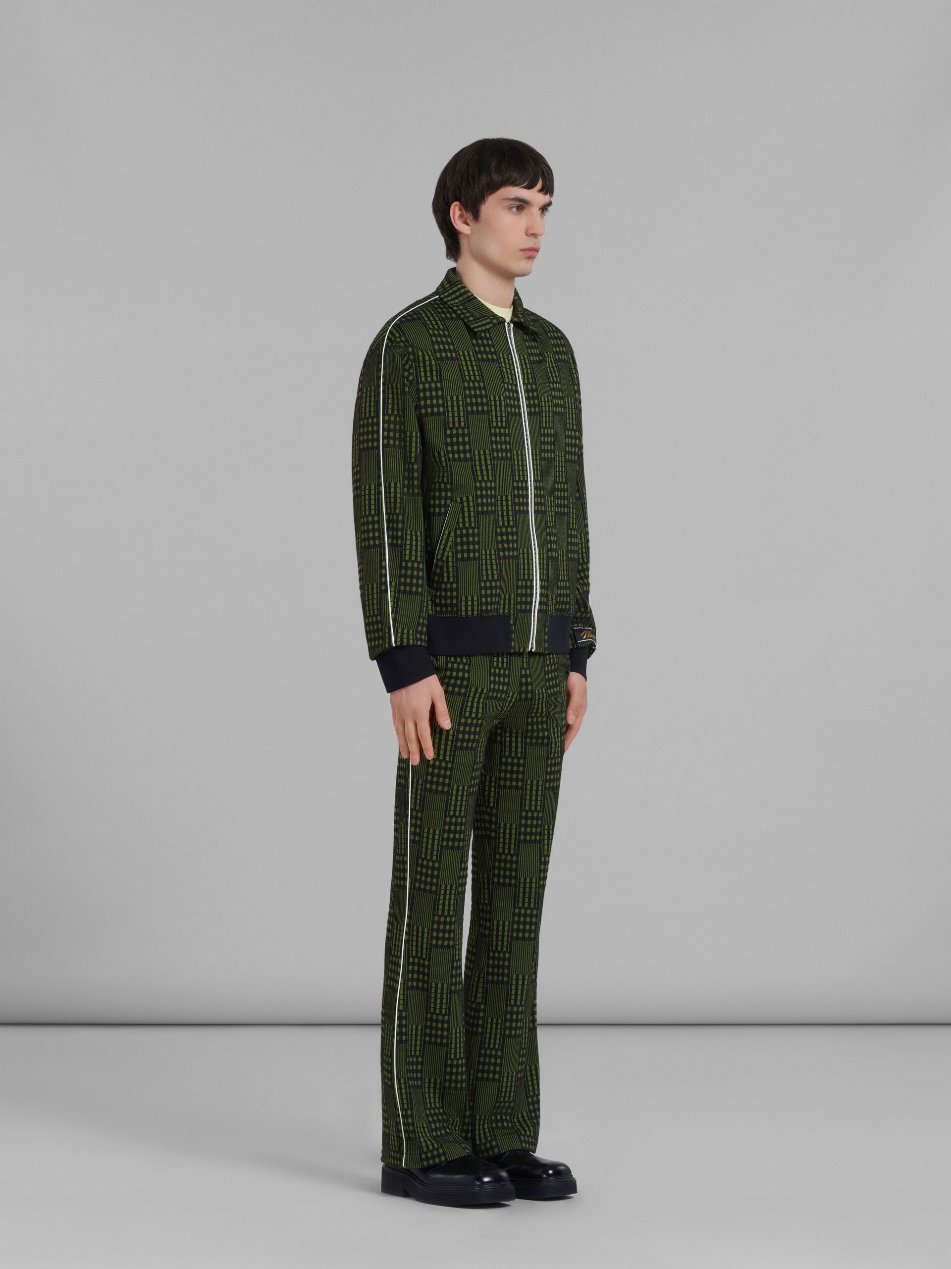 Marni o1w1db10125 Jersey Trousers With Checks And Stripes in Green Size US 30 / EU 46 - 4 Thumbnail