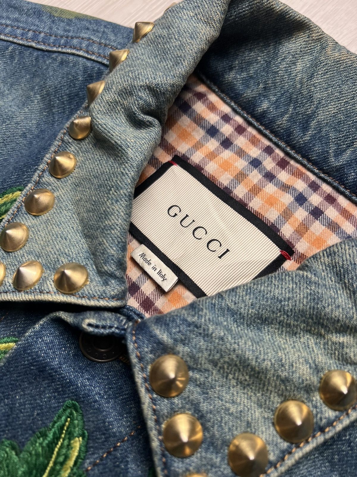 Gucci Gucci Mare Gothicum Embroidered Studded Denim Jacket Size US M / EU 48-50 / 2 - 7 Thumbnail