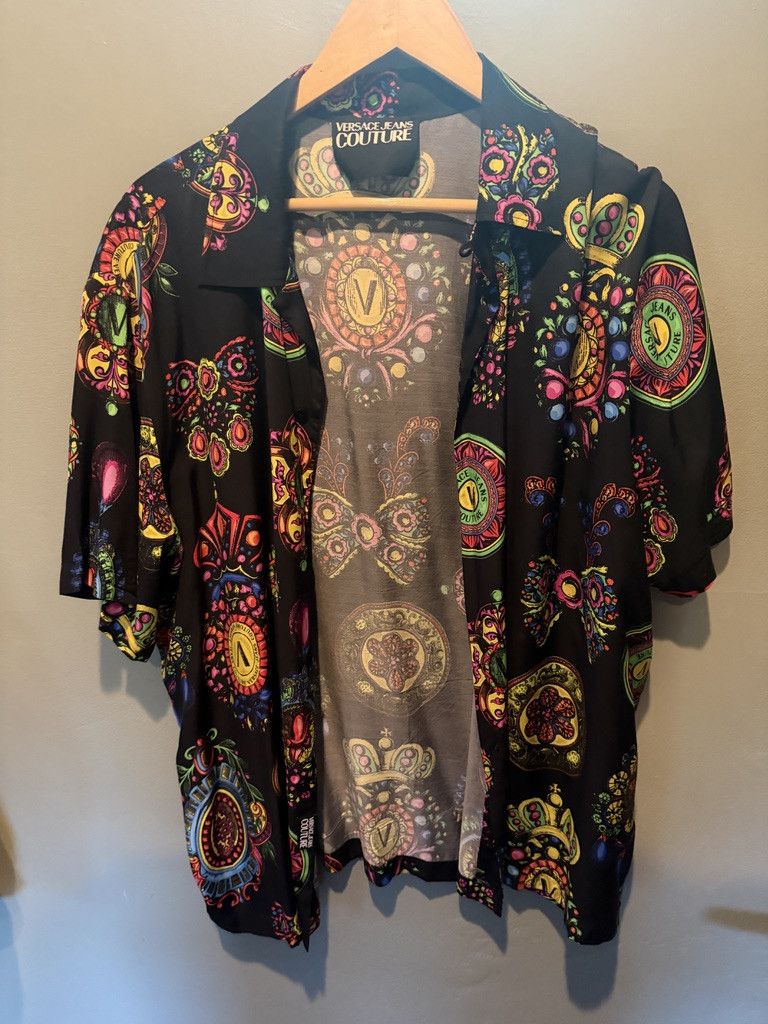 Versace Jeans Couture Versace Jeans Couture Regalia-Print Camp Shirt Size US L / EU 52-54 / 3 - 3 Thumbnail