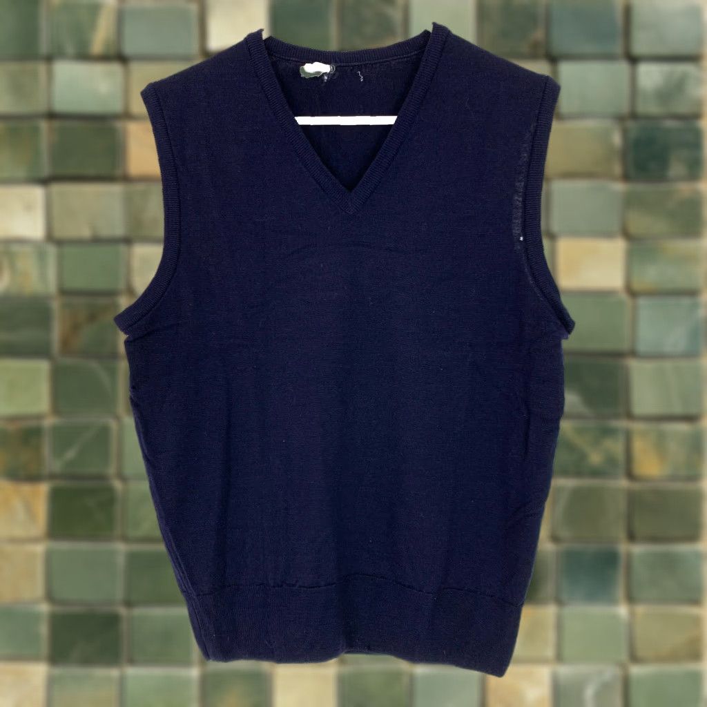 Nordstrom VINTAGE Nordstrom Merino Wool Navy V-Neck Mens Sweater Vest XL Knit Vest Size US XL / EU 56 / 4 - 1 Thumbnail