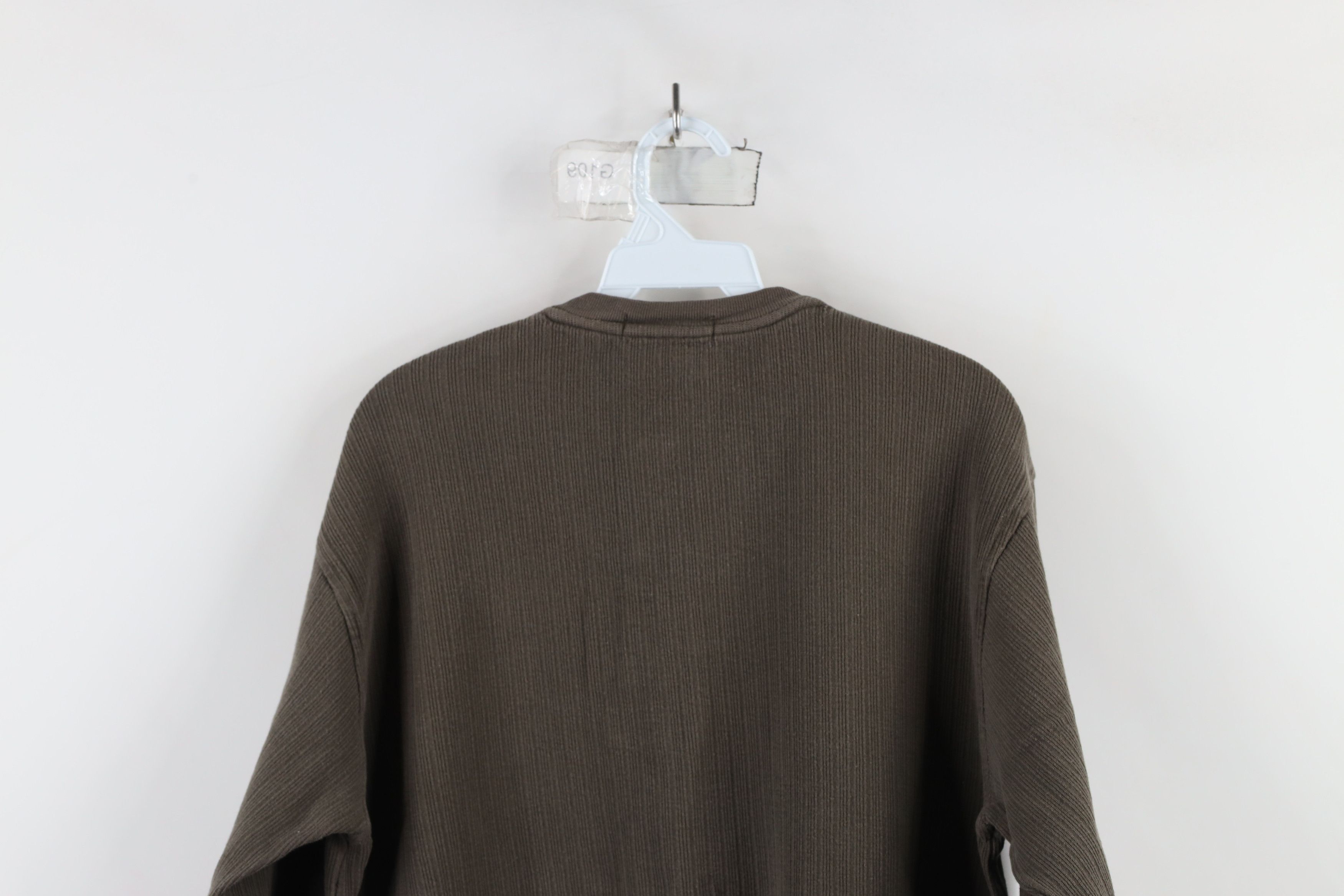Vintage Vintage 90s Streetwear Heavy Ribbed Knit Henley T-Shirt Size US L / EU 52-54 / 3 - 9 Thumbnail
