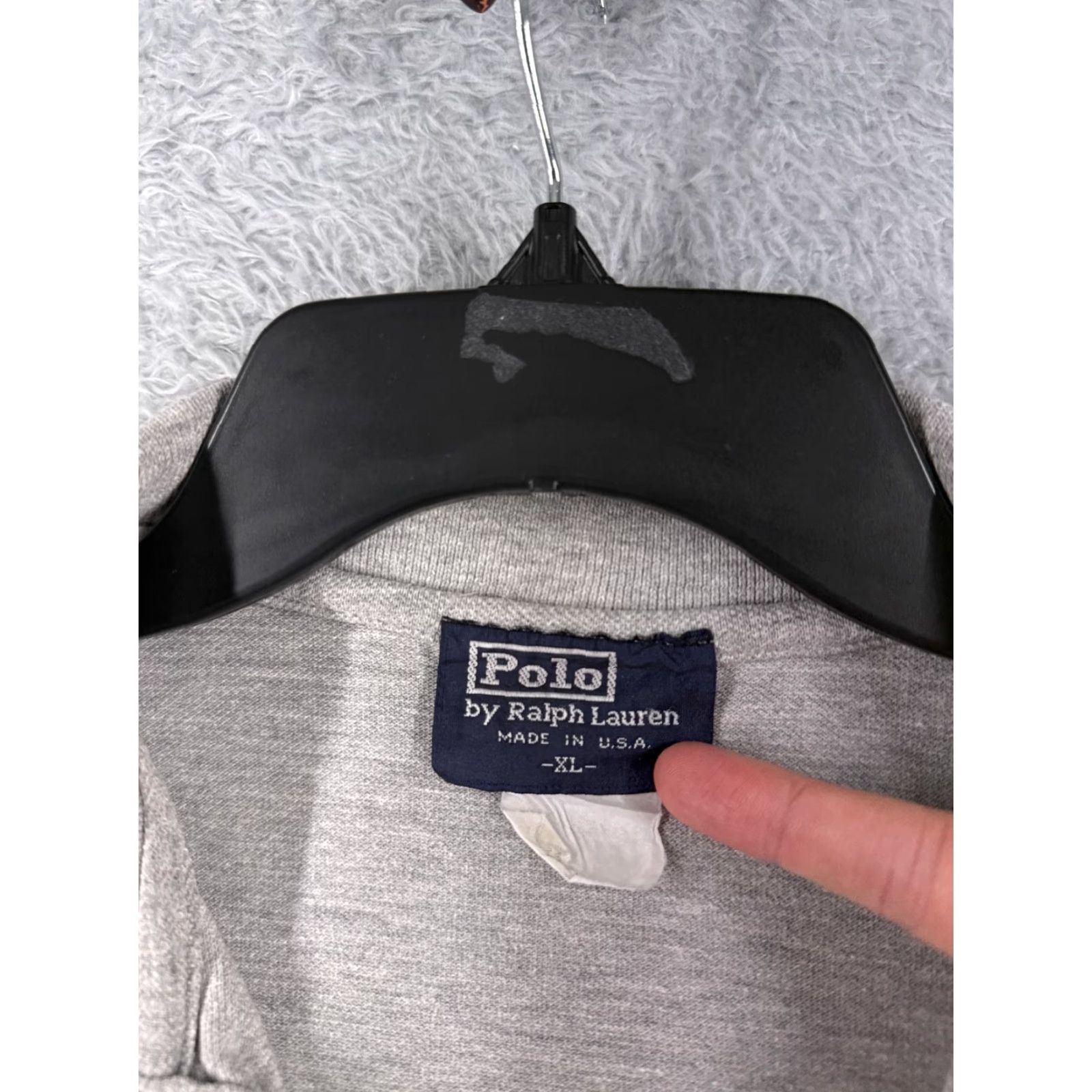 Ralph Lauren VINTAGE Ralph Lauren Polo Shirt Mens Large Gray 70s Cotton Knit Short Sleeve Size US L / EU 52-54 / 3 - 7 Thumbnail
