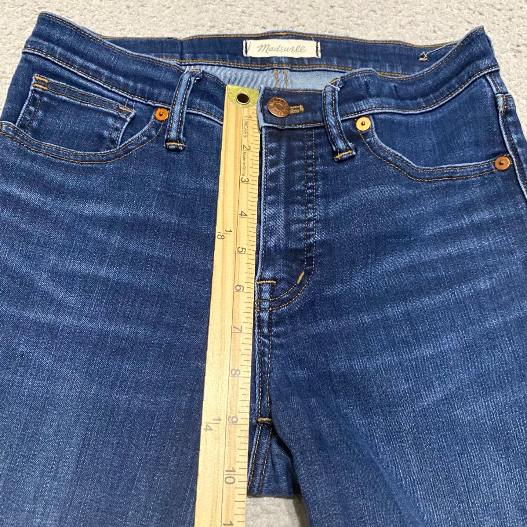 Madewell Madewell Jeans Blue Denim Dark Wash High Rise Skinny Tall 26 Womens 5-Pocket Stretch Pocket Solid Modern American Vintage: No Size 26" / US 2 / IT 38 - 7 Thumbnail
