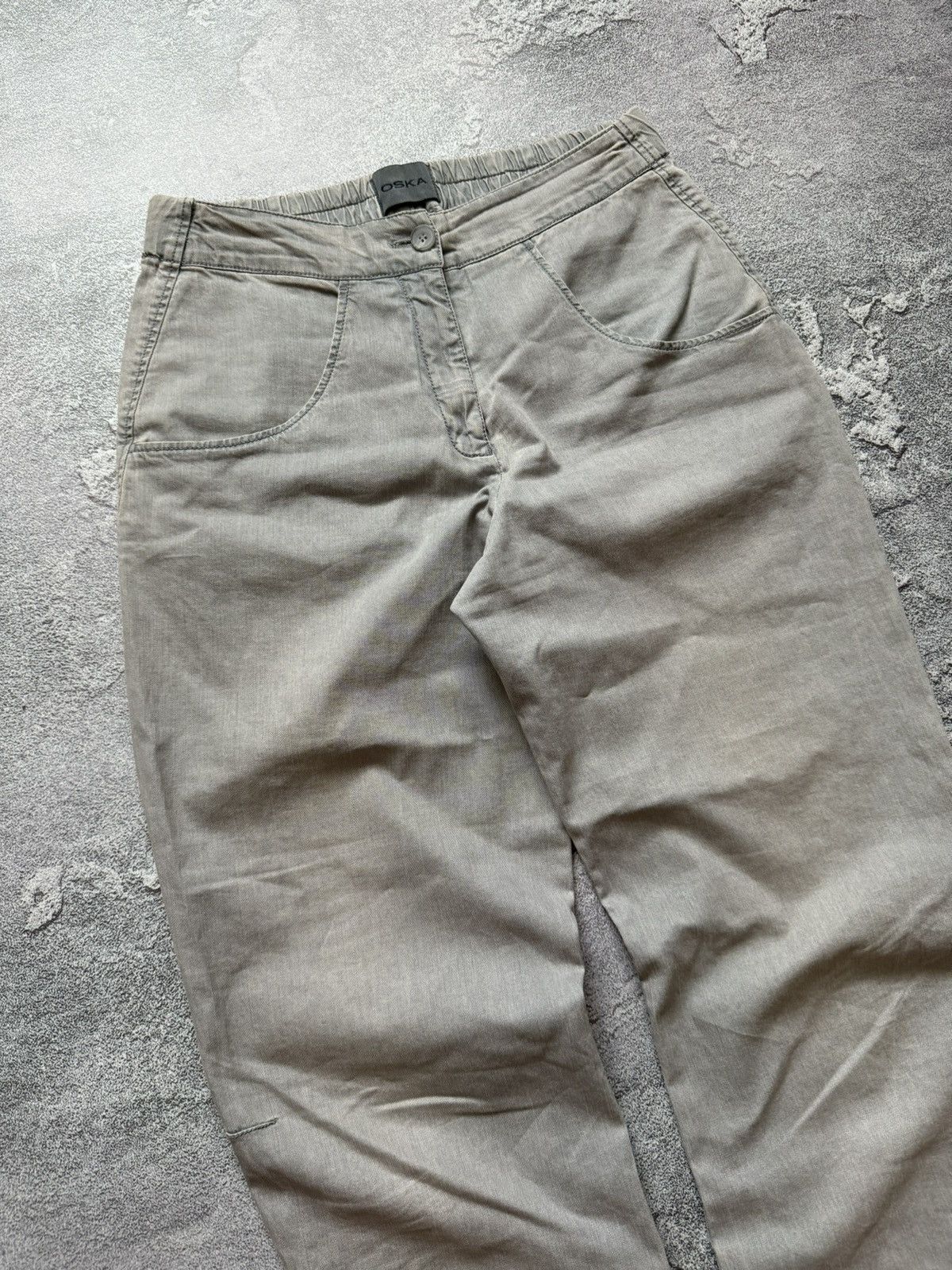 Vintage Oska 1size gray Wmns pant trouser chino relaxed faded Size 26" / US 2 / IT 38 - 6 Thumbnail