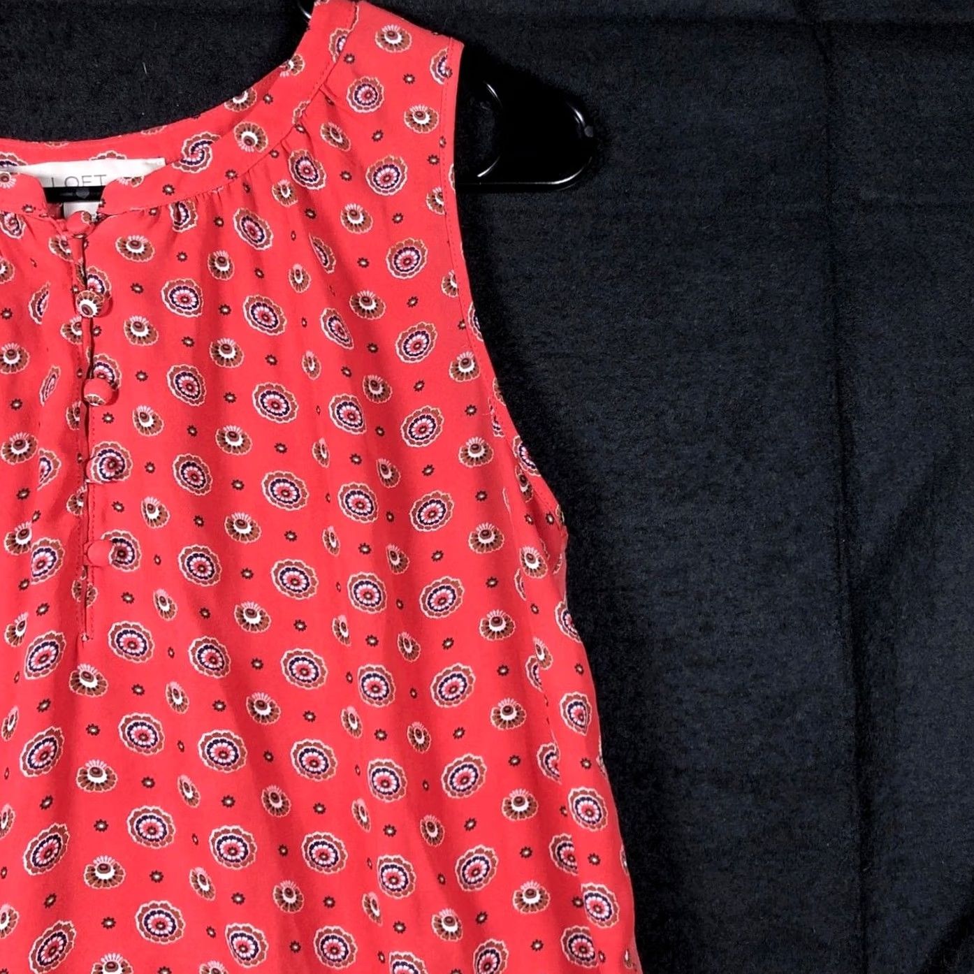 Loft LOFT Blouse Womens Multicolor Pattern Sleeveless Henley Flowy Small XS? Size S / US 4 / IT 40 - 5 Thumbnail