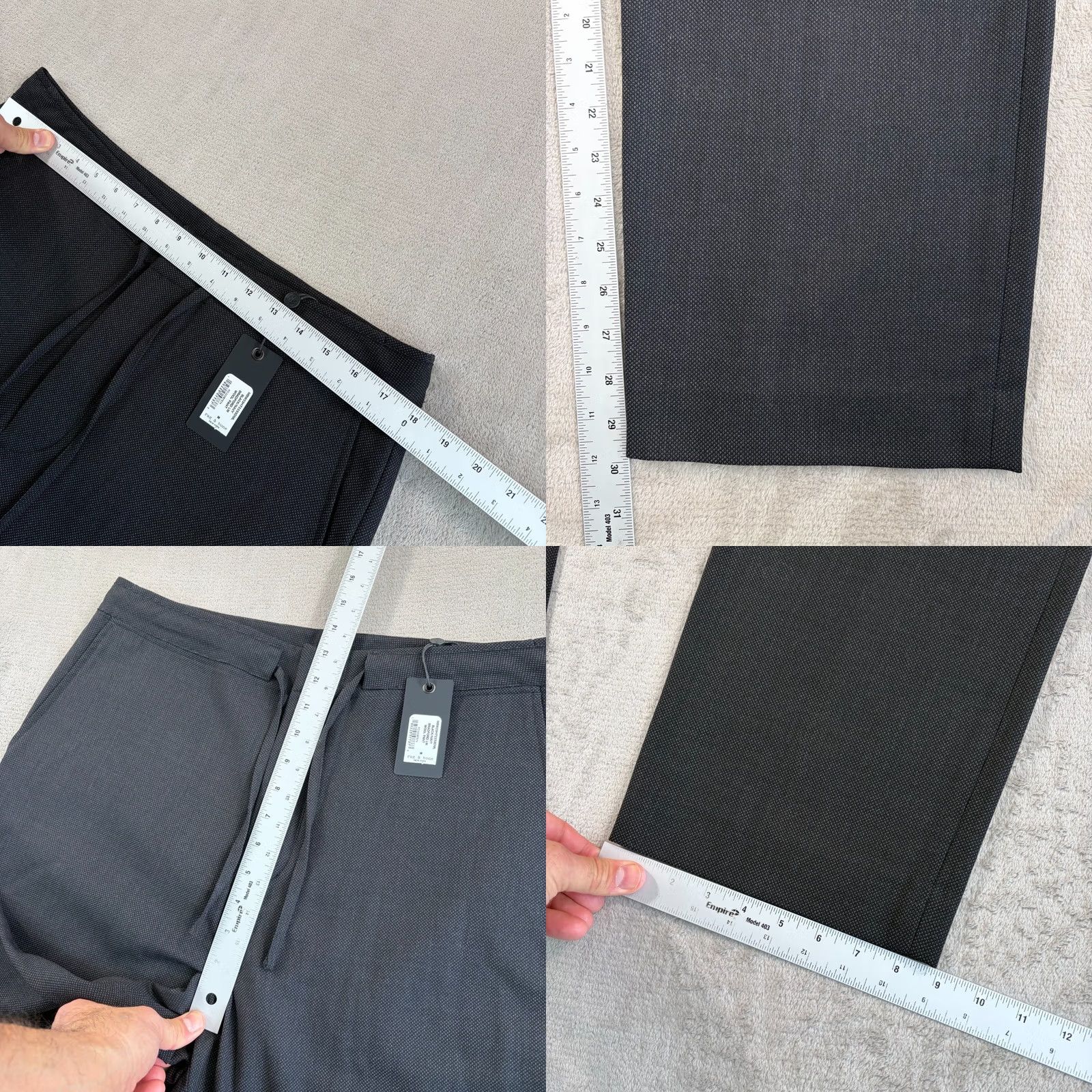 Rag & Bone rag & bone Bradford Wool Pants Black Navy Mens 34x30 Dress Pants Relaxed Straight Front Wool Blend NWT Size US 31 - 8 Thumbnail