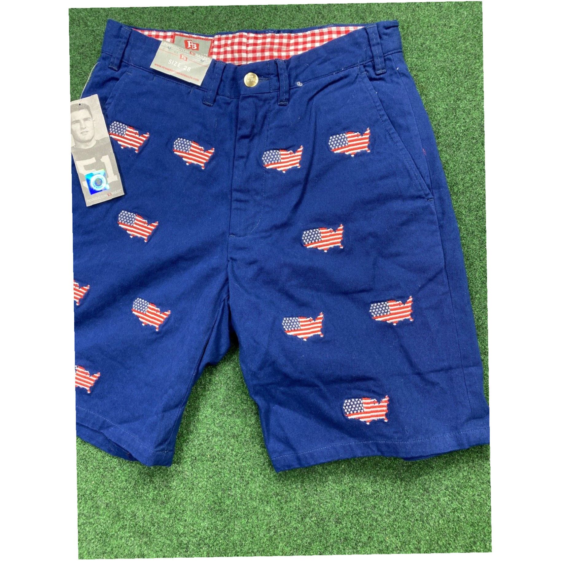 Vintage Pennington And Bailes USA American Flag Stadium Logo Short 28 “Men's Size US 28 / EU 44 - 7 Thumbnail