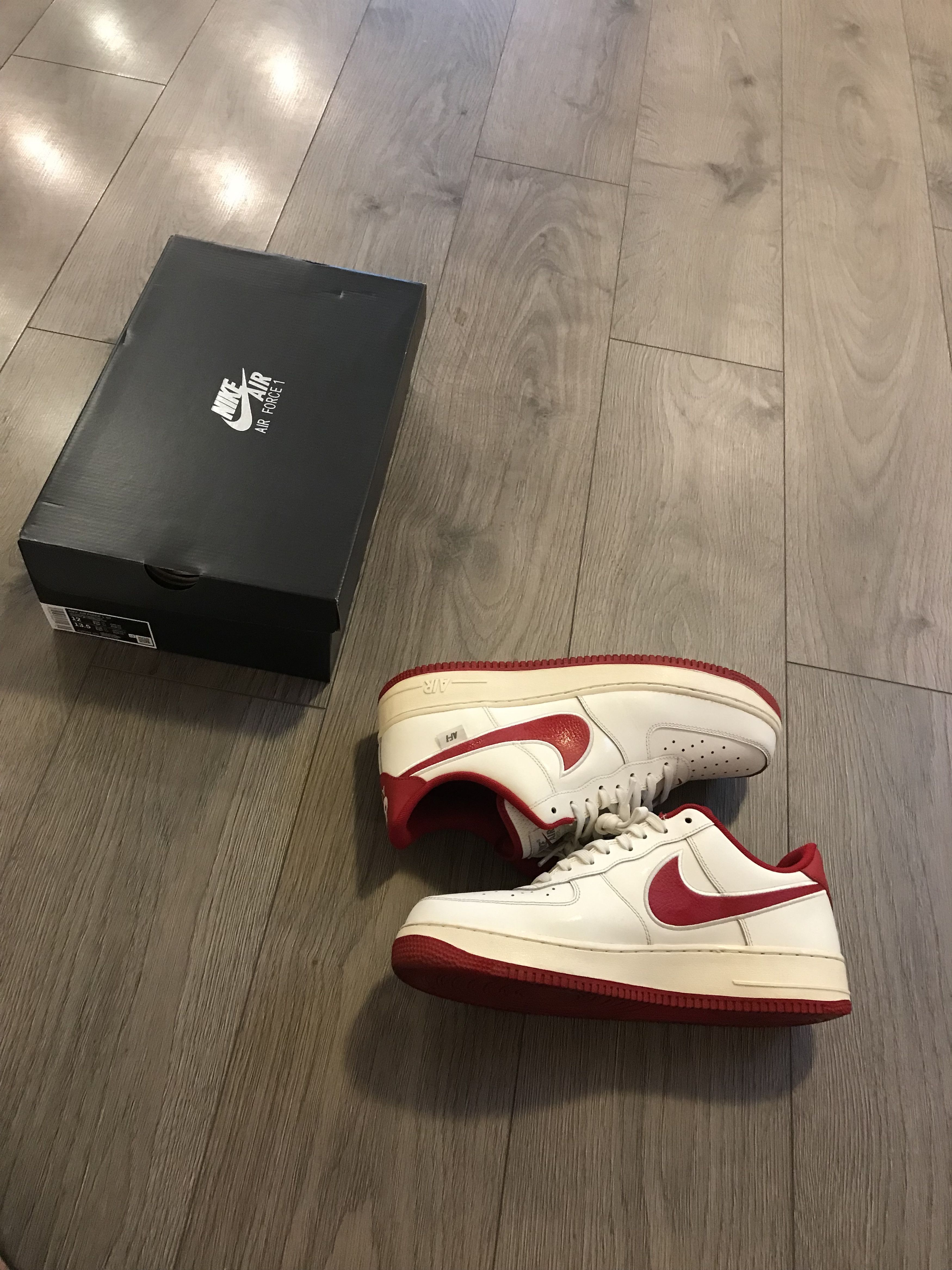 Nike Air Force One '07 Sail Gym Red Coconut Milk Size US 12 / EU 45 - 3 Thumbnail