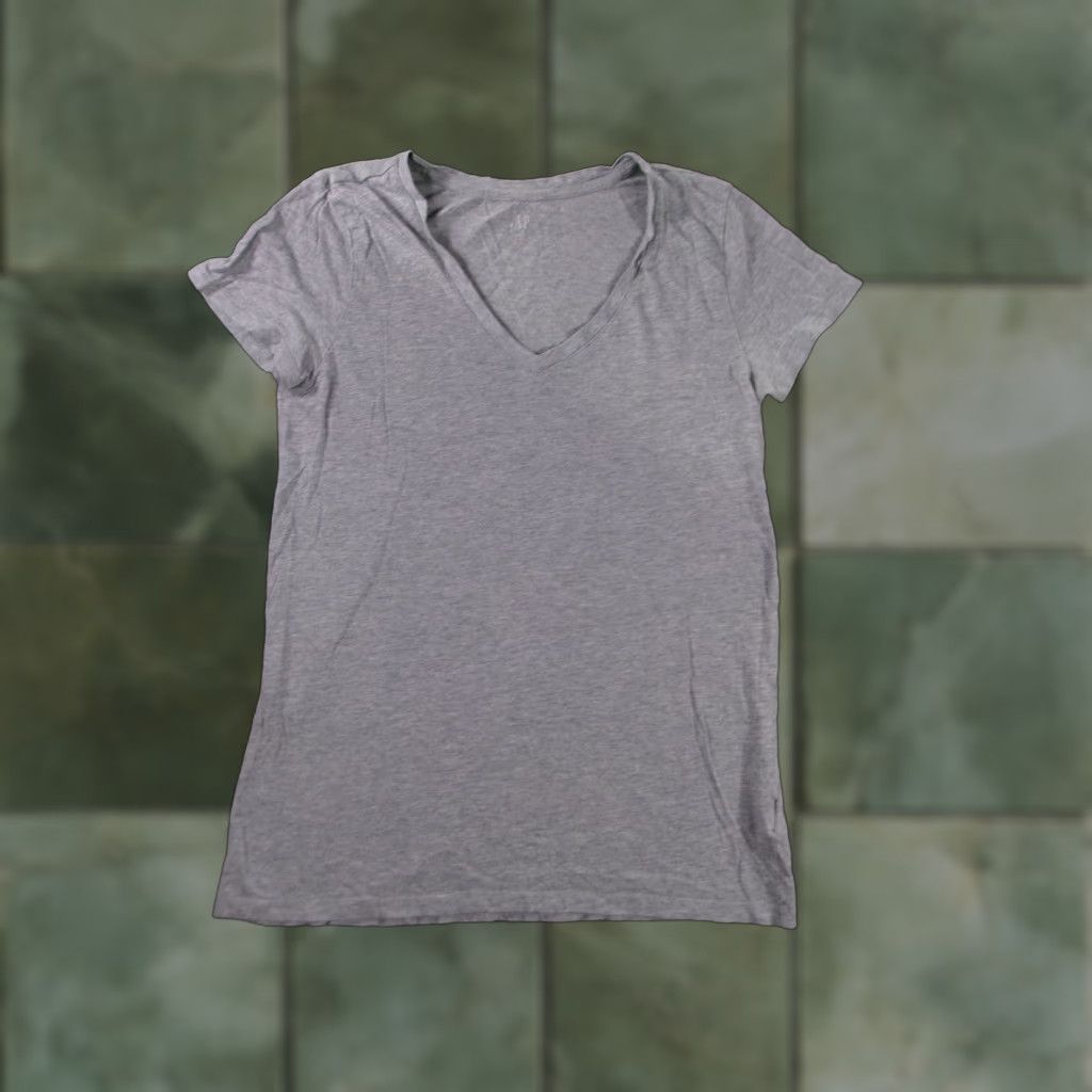 Gap Gap Women's Shirt Adult XS Gray V-Neck Lightweight Cotton-Blend Basic Tee Size XS / US 0-2 / IT 36-38 - 1 Thumbnail