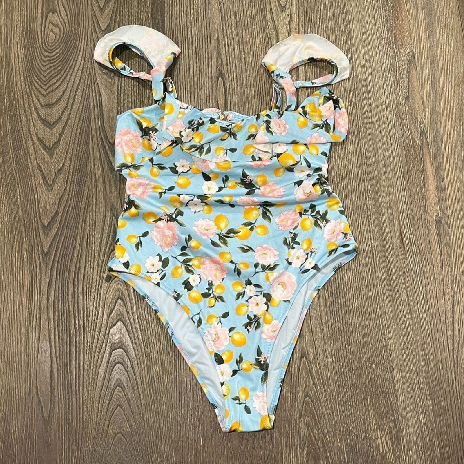 Victoria's Secret NWOT Victorias Secret One-Piece Swimsuit Cut-Out Back Blue M Size ONE SIZE - 1 Thumbnail