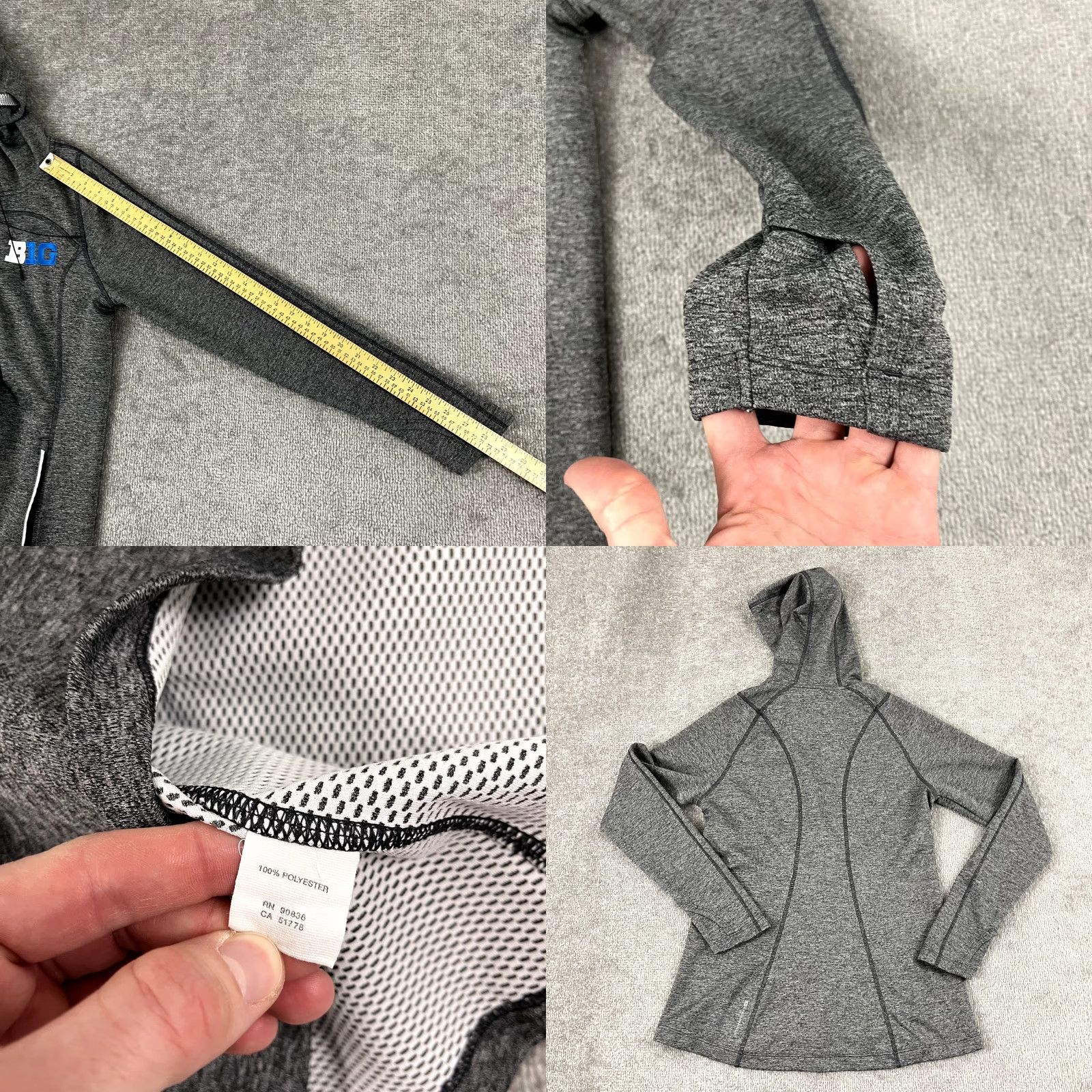 Vintage OGIO Jacket Womens Medium Gray Endurance Workout Training Hooded Size M / US 6-8 / IT 42-44 - 8 Thumbnail