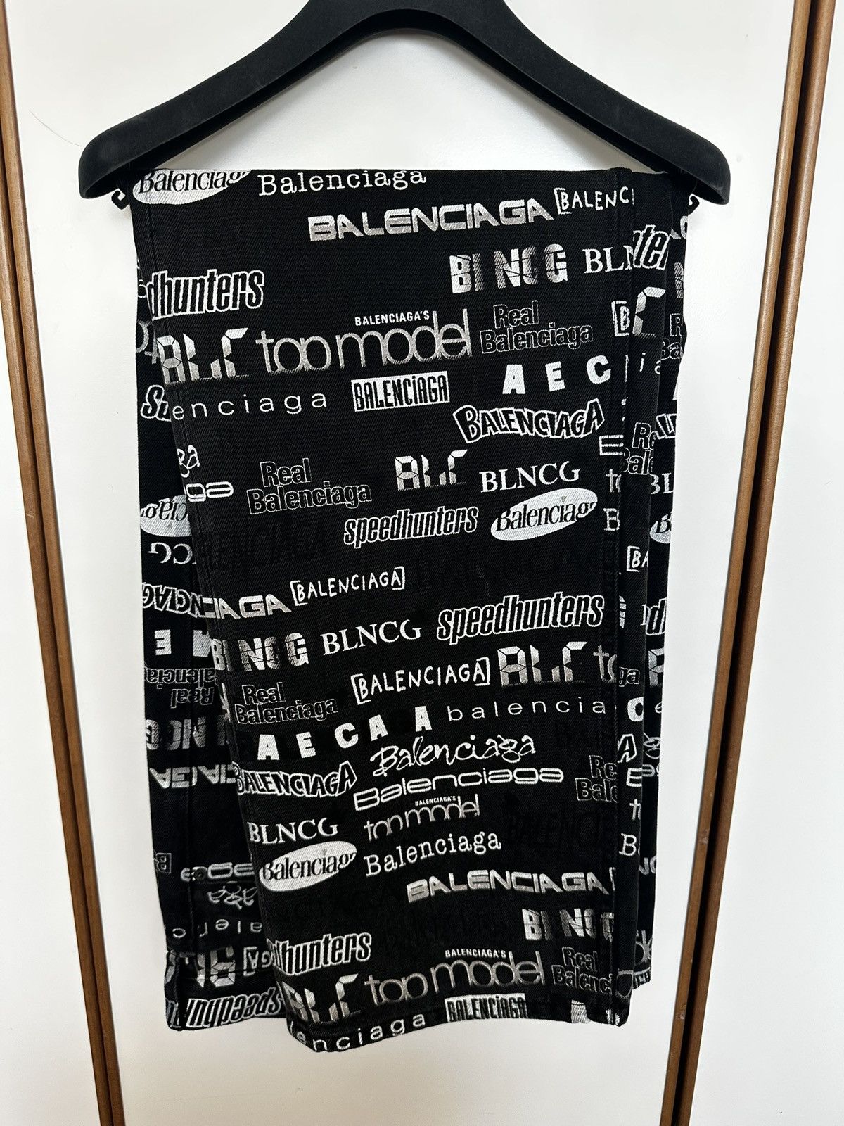 Balenciaga 20 A/W Multi Logo Baggy Jeans Size US 32 / EU 48 - 2 Thumbnail