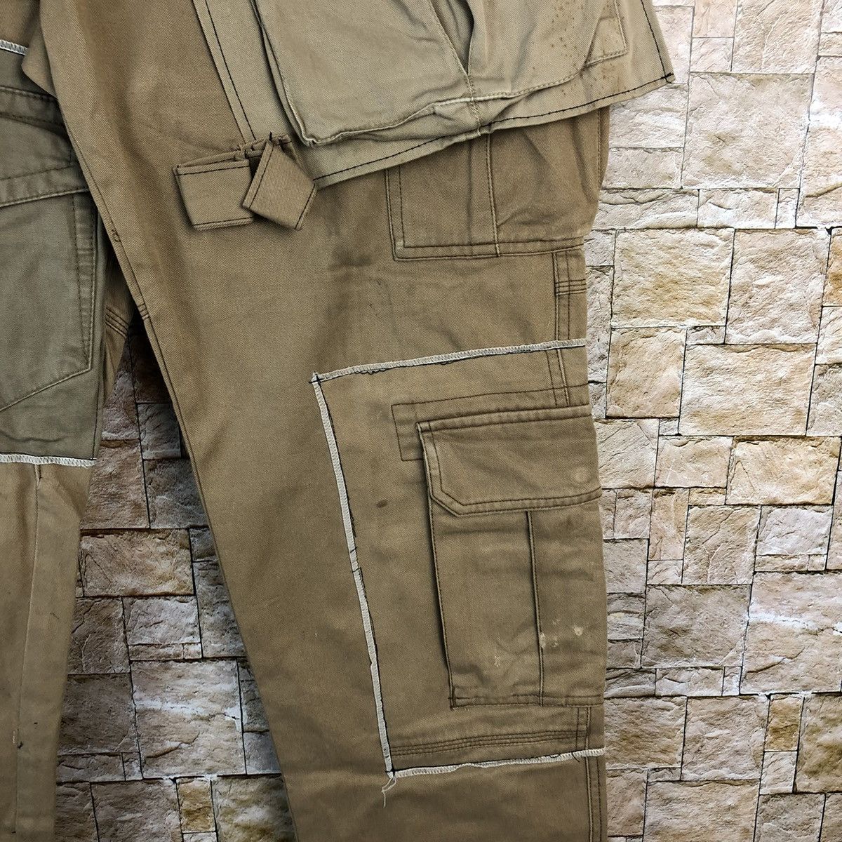 Japanese Brand DL Burtle Brown Custom Cargo Multipocket Pants #A969 Size US 30 / EU 46 - 12 Thumbnail