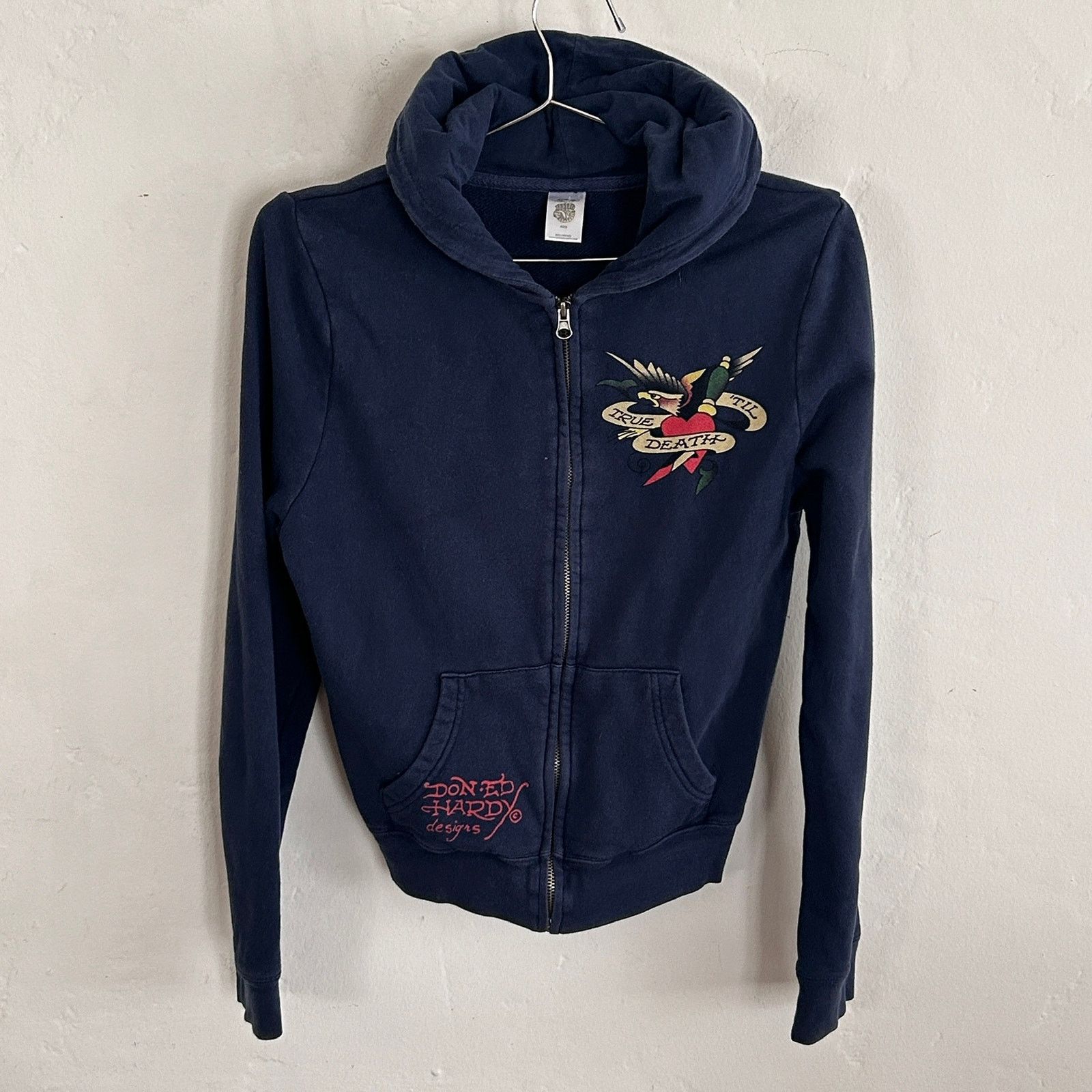 Ed Hardy Ed Hardy Christian Audigier Vintage Navy Zip Hoodie Graphic Size XS / US 0-2 / IT 36-38 - 3 Thumbnail