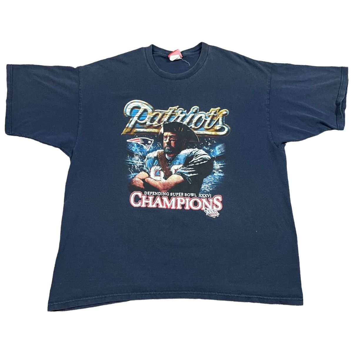 NFL × Vintage Vintage 2000s New England Patriots Logo Navy Shirt Adult 2XL Size US XXL / EU 58 / 5 - 1 Thumbnail