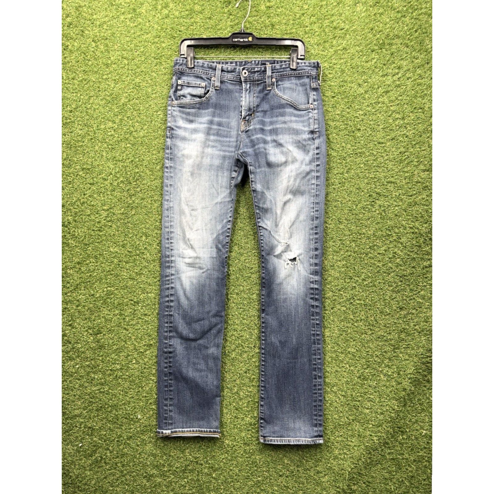 Vintage Adriano Goldschmied Jeans Mens 32x34 The Matchbox Slim Straight Leg Blue Gray Denim 5-Pocket Size US 32 / EU 48 - 2 Thumbnail