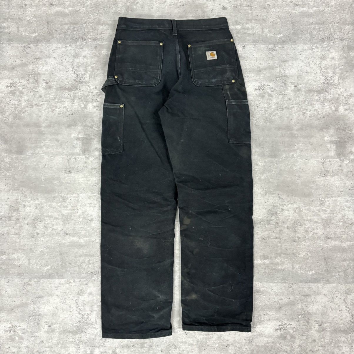Carhartt × Vintage 90s crazy distressed vintage Carhartt double knee faded blk Size US 30 / EU 46 - 7 Thumbnail