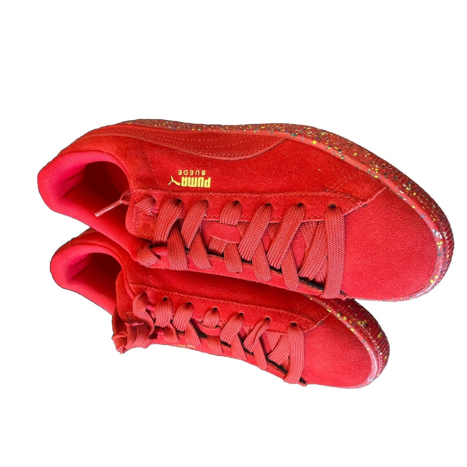 Puma Puma Suede Mono Triplex Lace Up Kids Red Paint Splatter Size US 6.5 / IT 36.5 - 7 Thumbnail