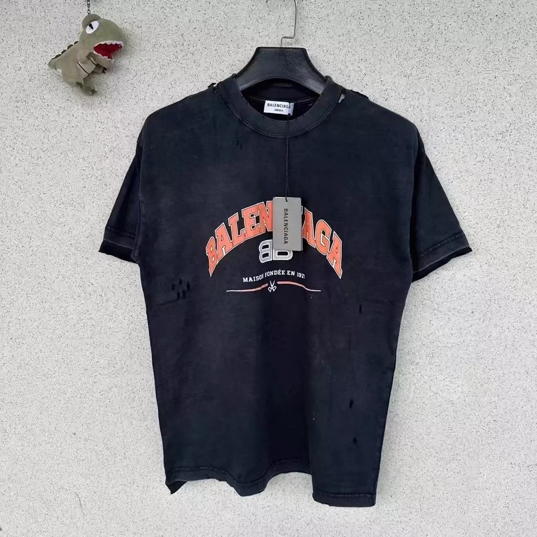 Balenciaga Balenciaga Black Destruction Scissors Short Sleeve Size US M / EU 48-50 / 2 - 1 Thumbnail