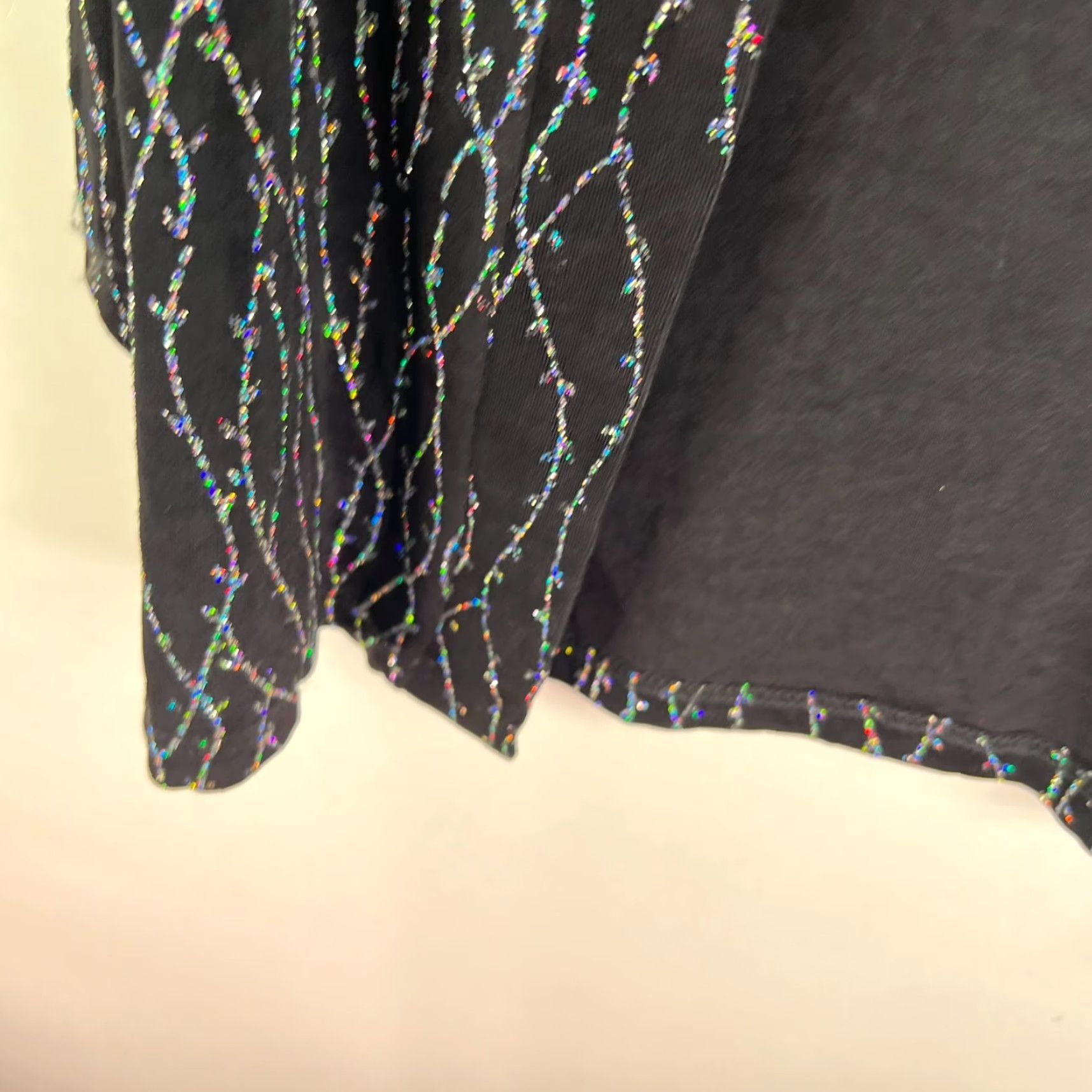 Vintage Ronni Nicole Cardigan Open Floral Glitter Womens Size 12P Black Size XL / US 12-14 / IT 48-50 - 4 Thumbnail